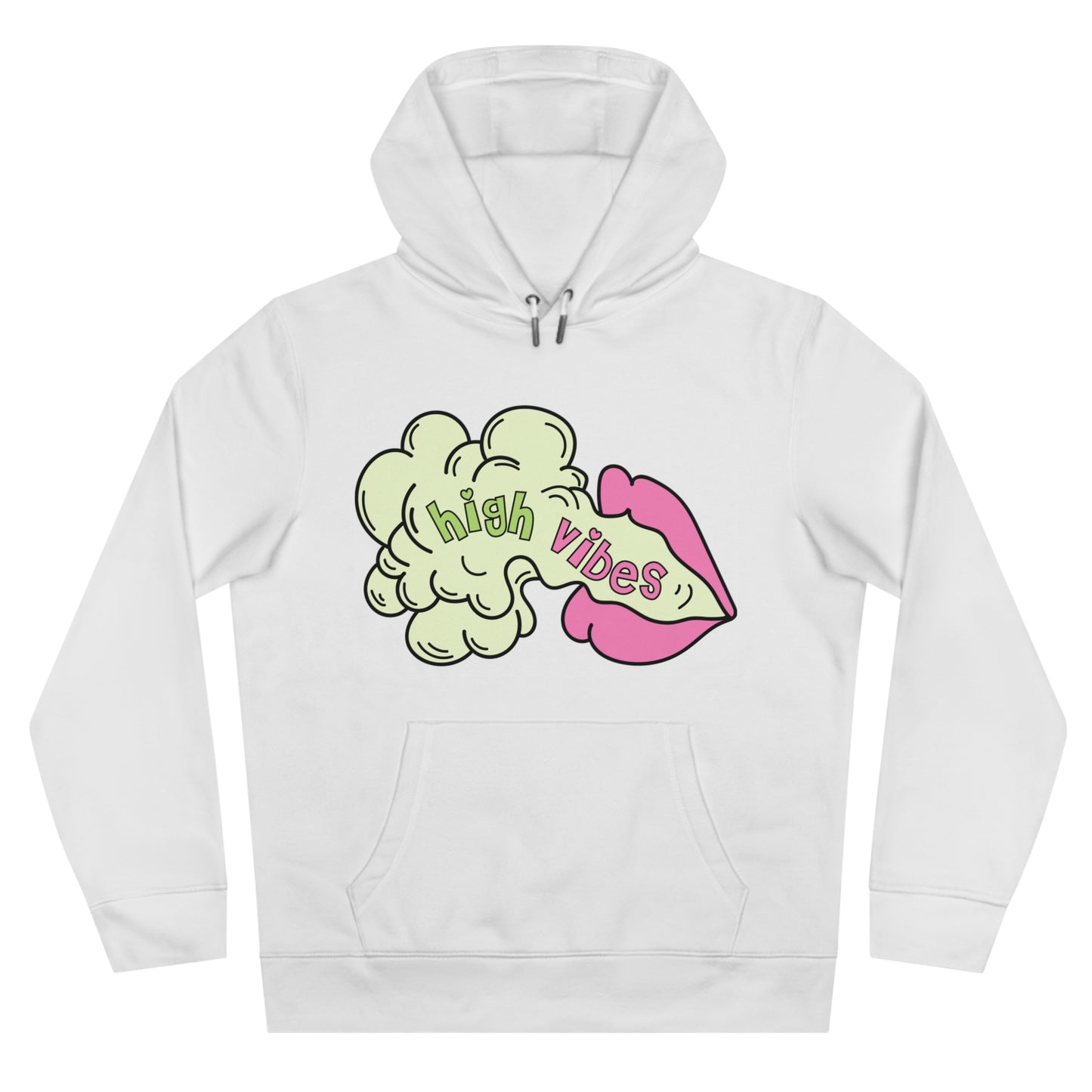 High Vibes Pot Princess Hoodie – Cute Pink Heart 420 Graphic Hooded Sweatshirt