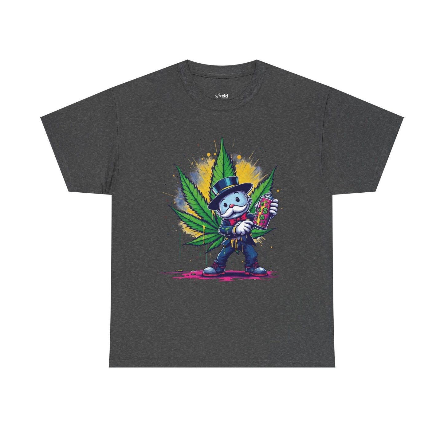 Cute Stoner Holiday Tee with Leaf and Spray Can