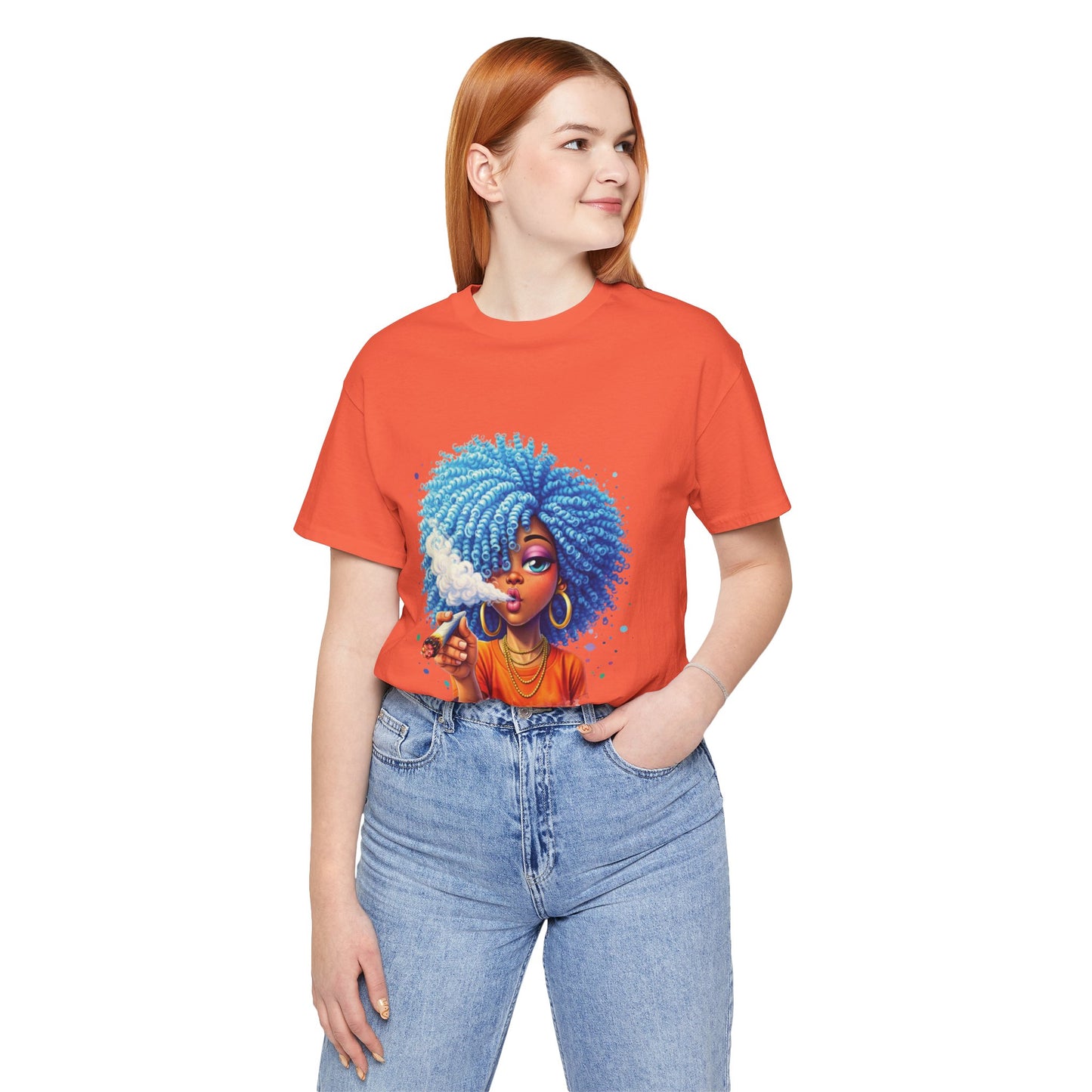 Afro Puff Vibes T-Shirt — Cool Blue Hair Graphic Tee