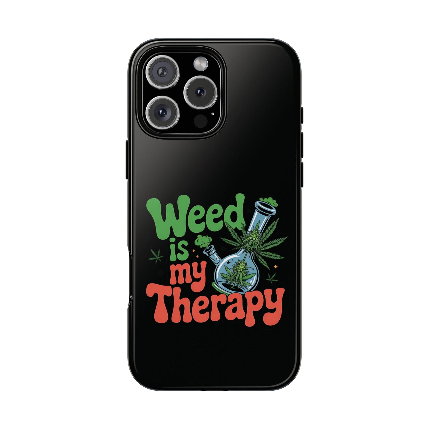Phone Case — "Weed Is My Therapy" Retro Cannabis Design