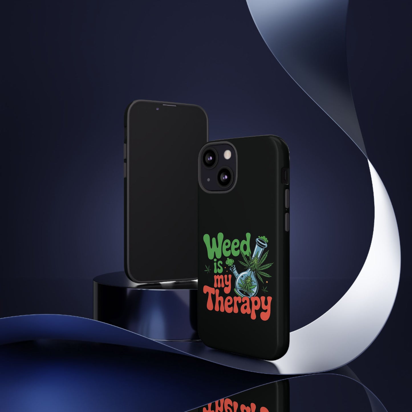 Phone Case — "Weed Is My Therapy" Retro Cannabis Design