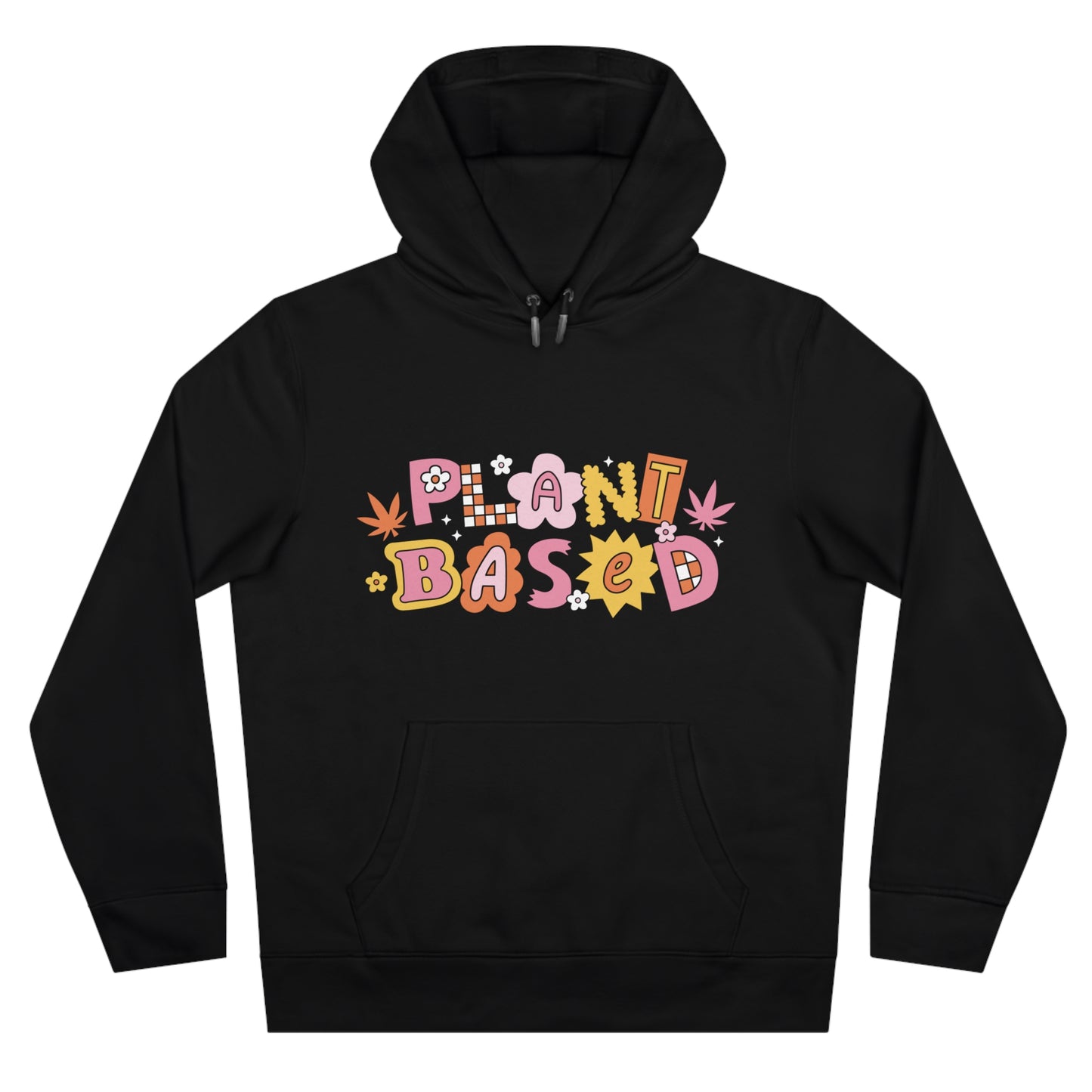 Hoodie — “Plant Based” Front + “Smoke Weed & Love Yourself” Retro Puff Graphic
