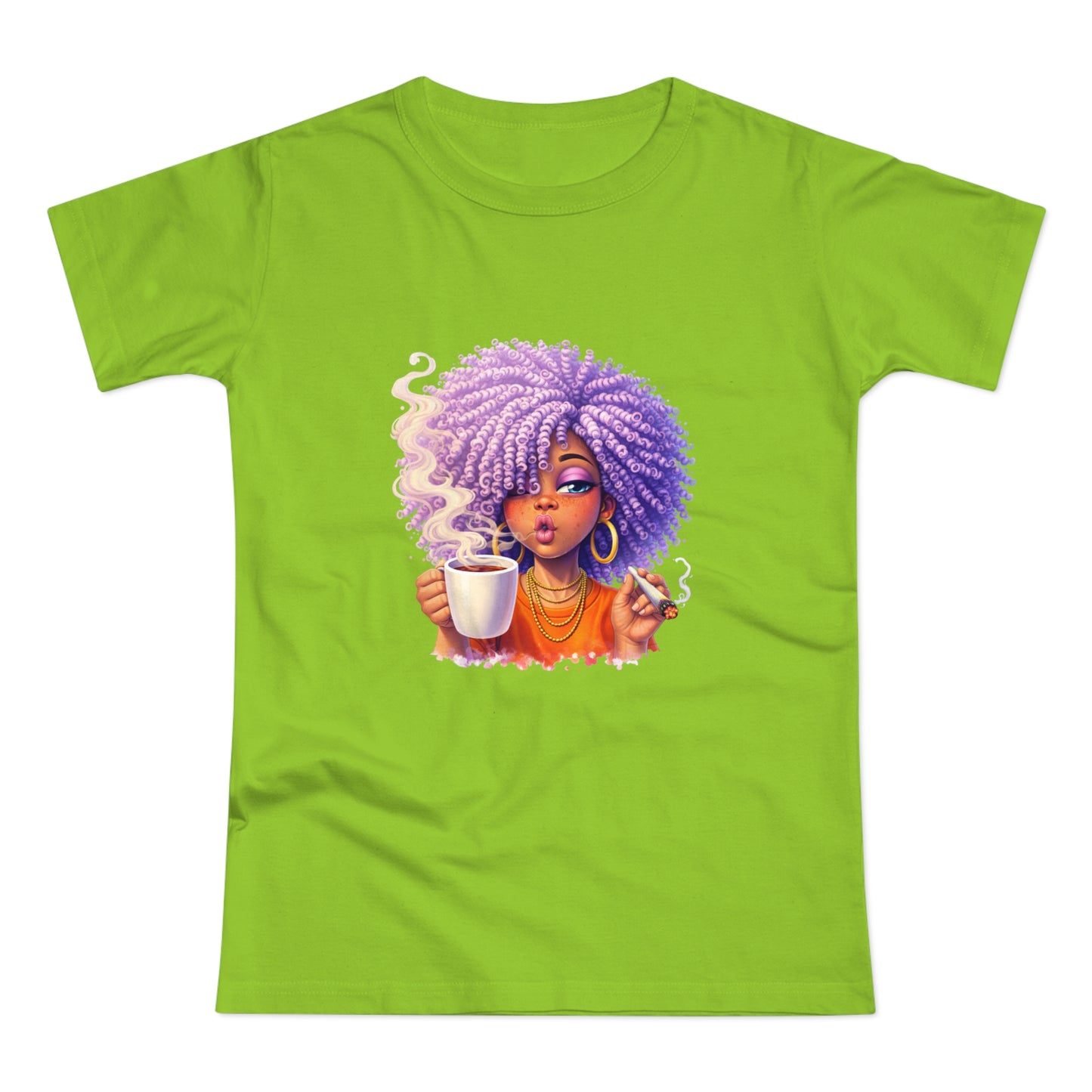 Women's T-Shirt — Afro Puff Coffee Girl Graphic Tee
