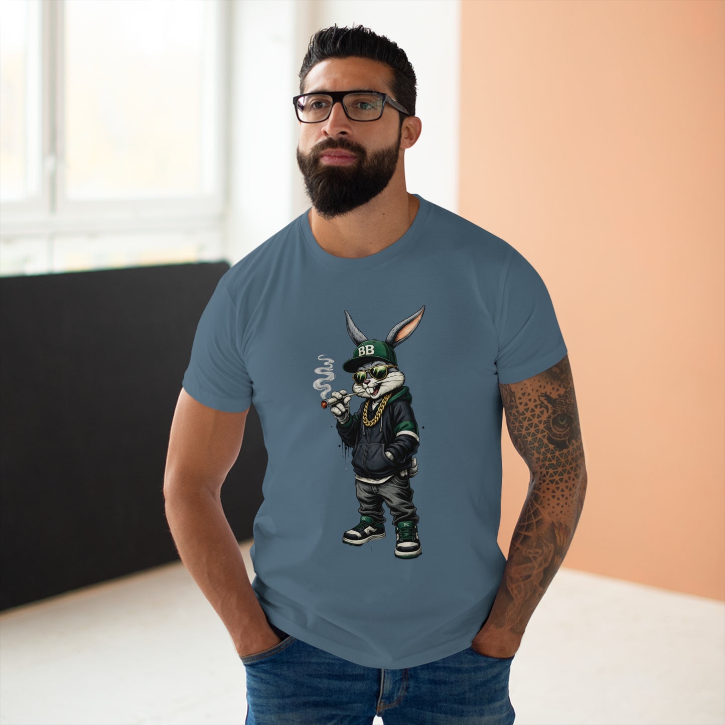 Streetwear Bunny Graphic T‑Shirt — Cool Hip Hop Rabbit Design