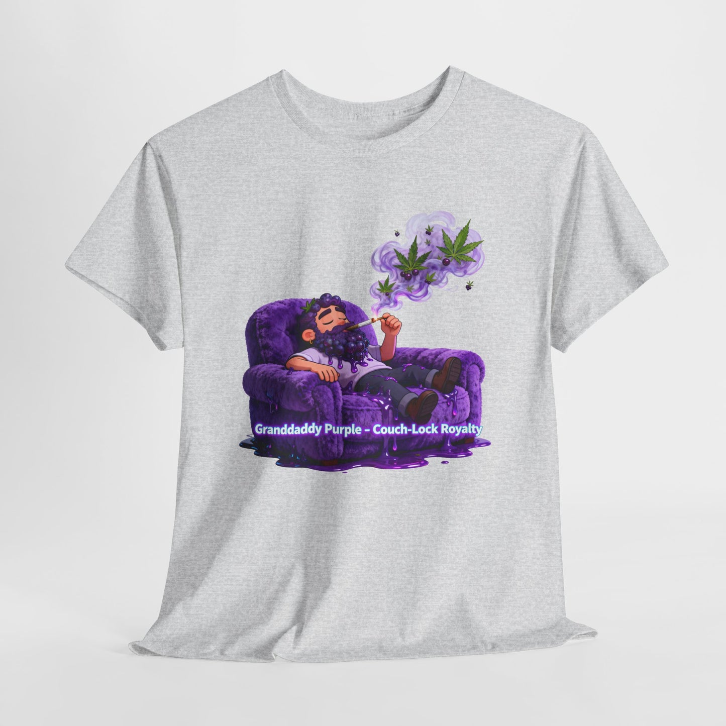 Couchlock Purple T‑Shirt — 'Couchlock Purple • Couch Back Slayin'' Relaxed Weed Vibe Tee