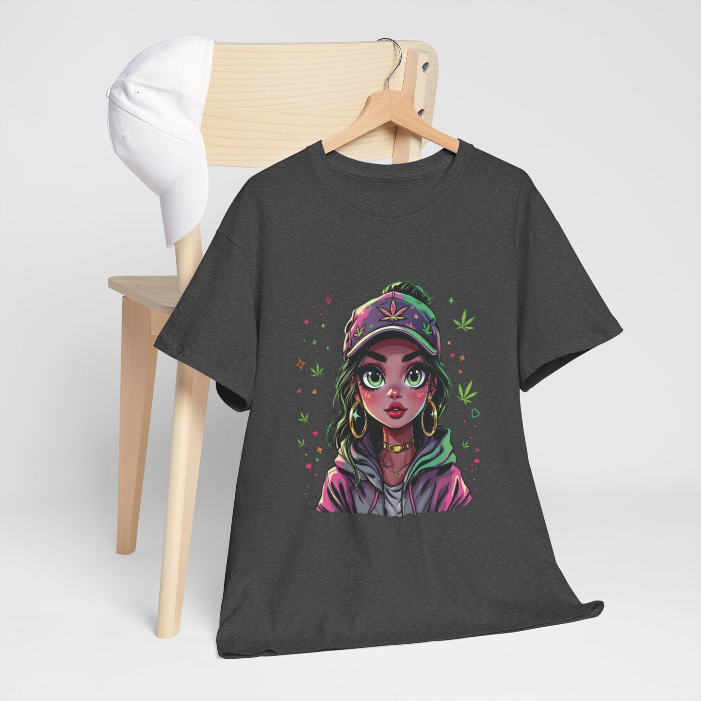 Weed Girl Graphic Tee — Cute Stoned Girl Illustration T-Shirt