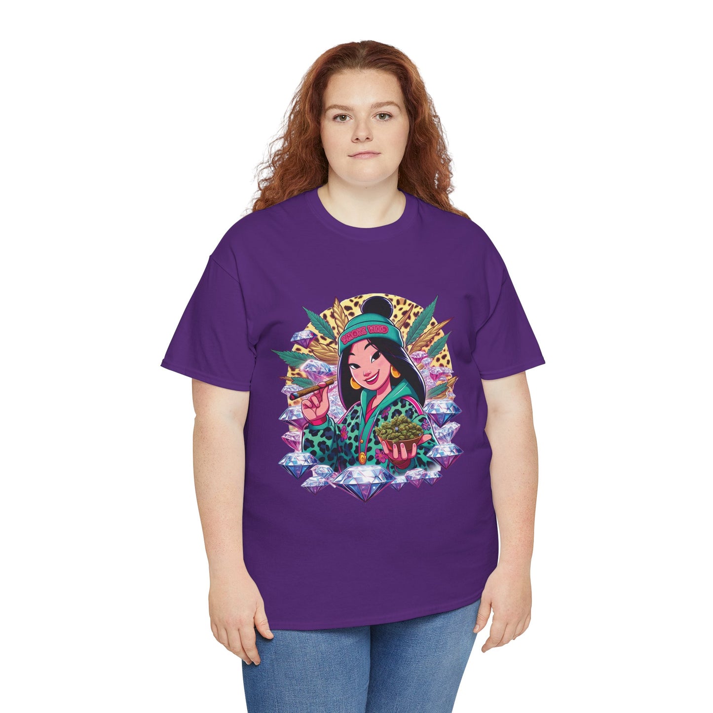 Mulan Floral Portrait T‑Shirt — Vibrant Asian Princess Illustration Tee