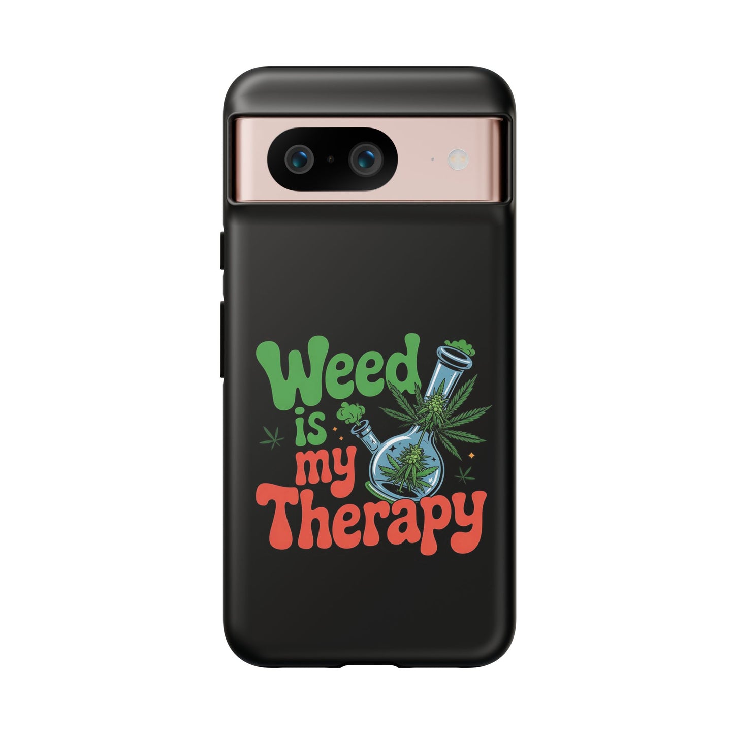 Phone Case — "Weed Is My Therapy" Retro Cannabis Design