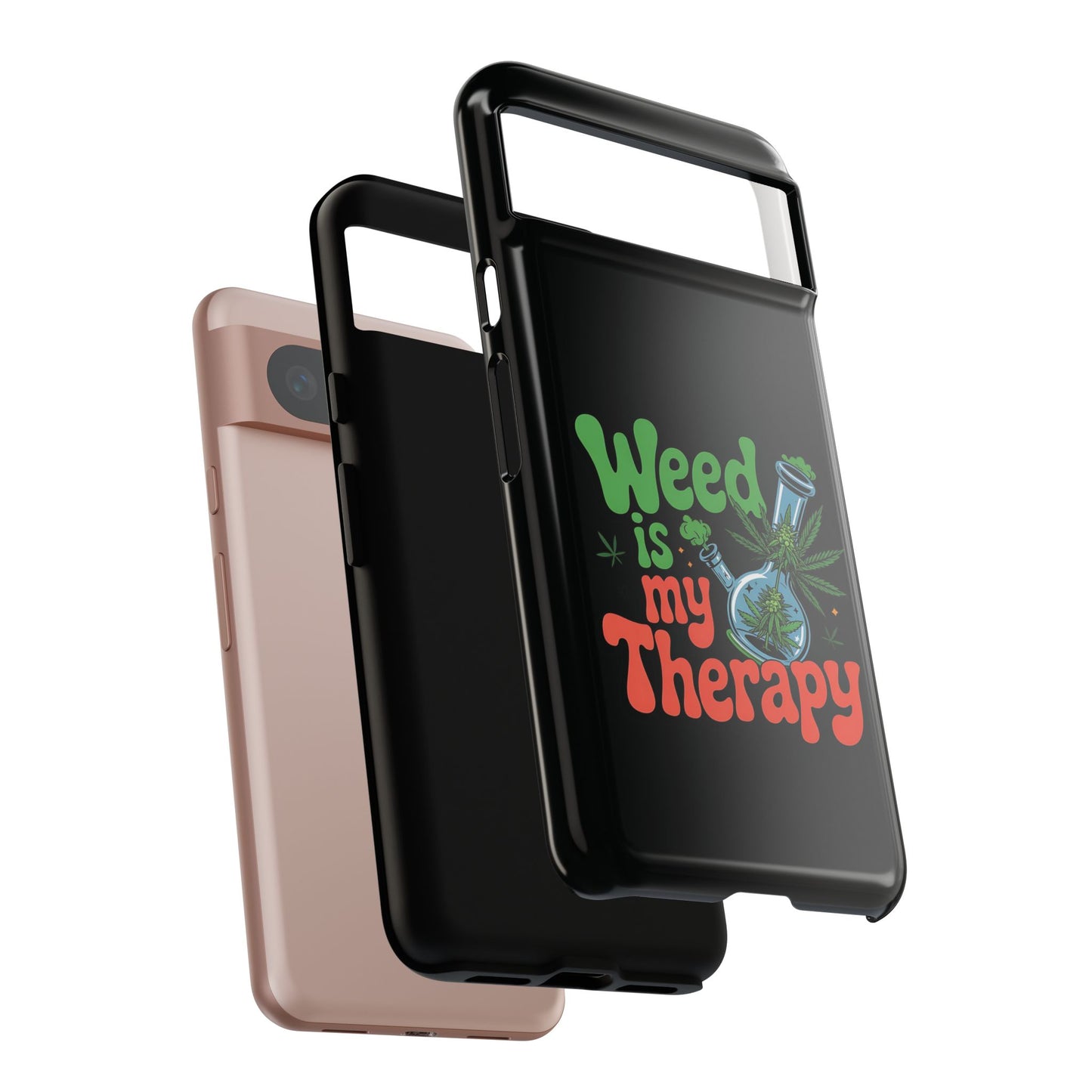 Phone Case — "Weed Is My Therapy" Retro Cannabis Design