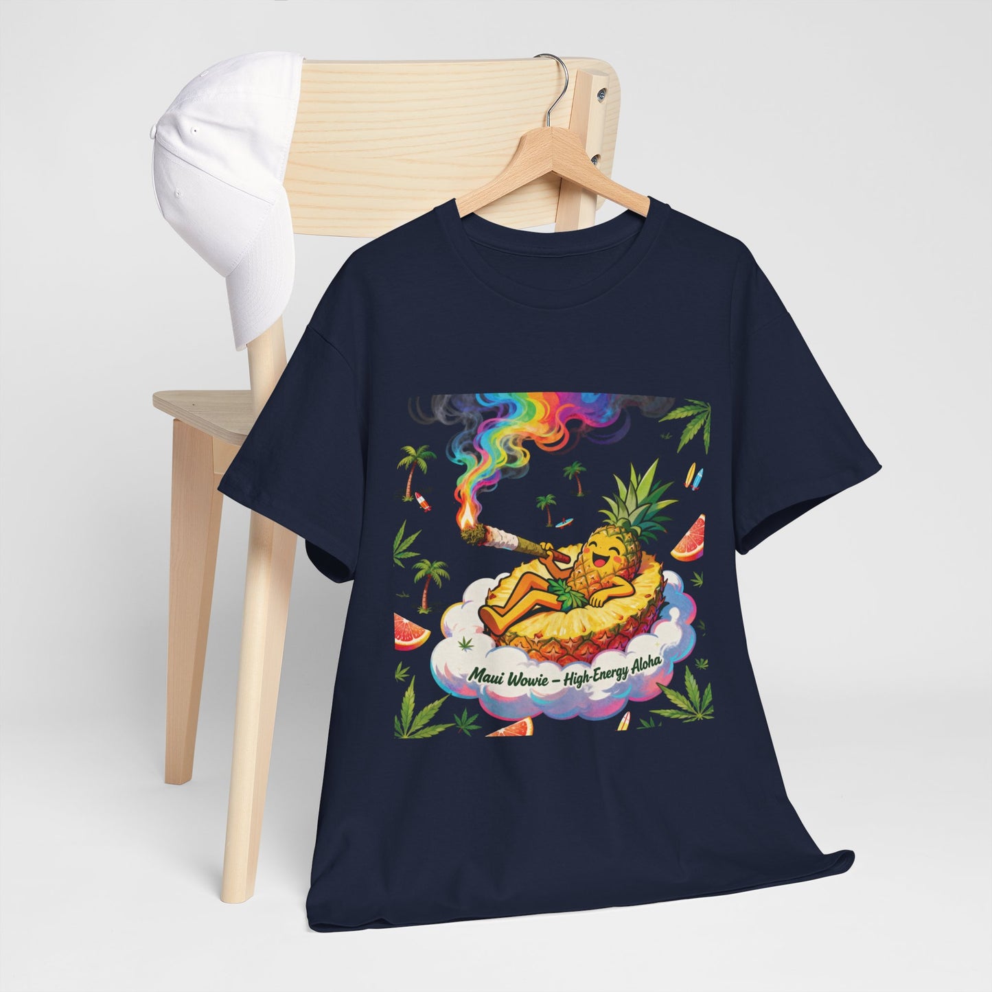 Pineapple Chill T‑Shirt — 'Good Vibes, High Times' Psychedelic Tropical Tee