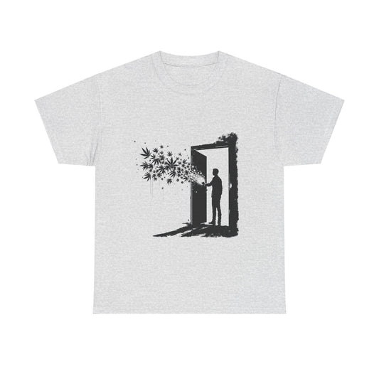 Dream Portal T‑Shirt — Silhouette Doorway with Stars Graphic
