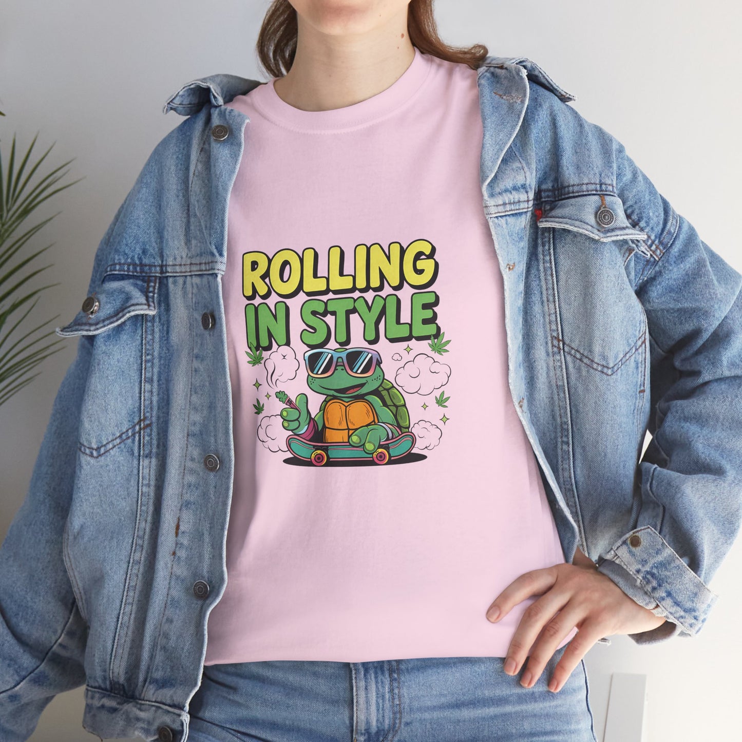 Rolling in Style Turtle T-Shirt — Cute Cartoon Turtle Graphic Tee
