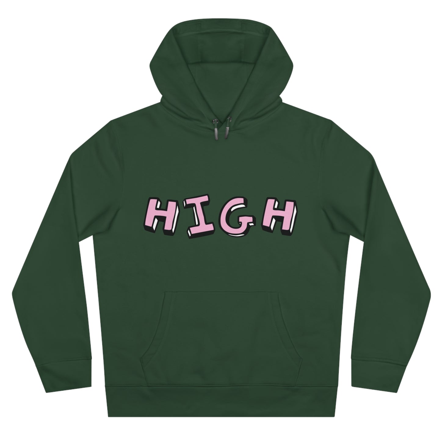 420 Hoodie — "HIGH" Front & "It's 4:20 Baby" Back Graphic Pullover
