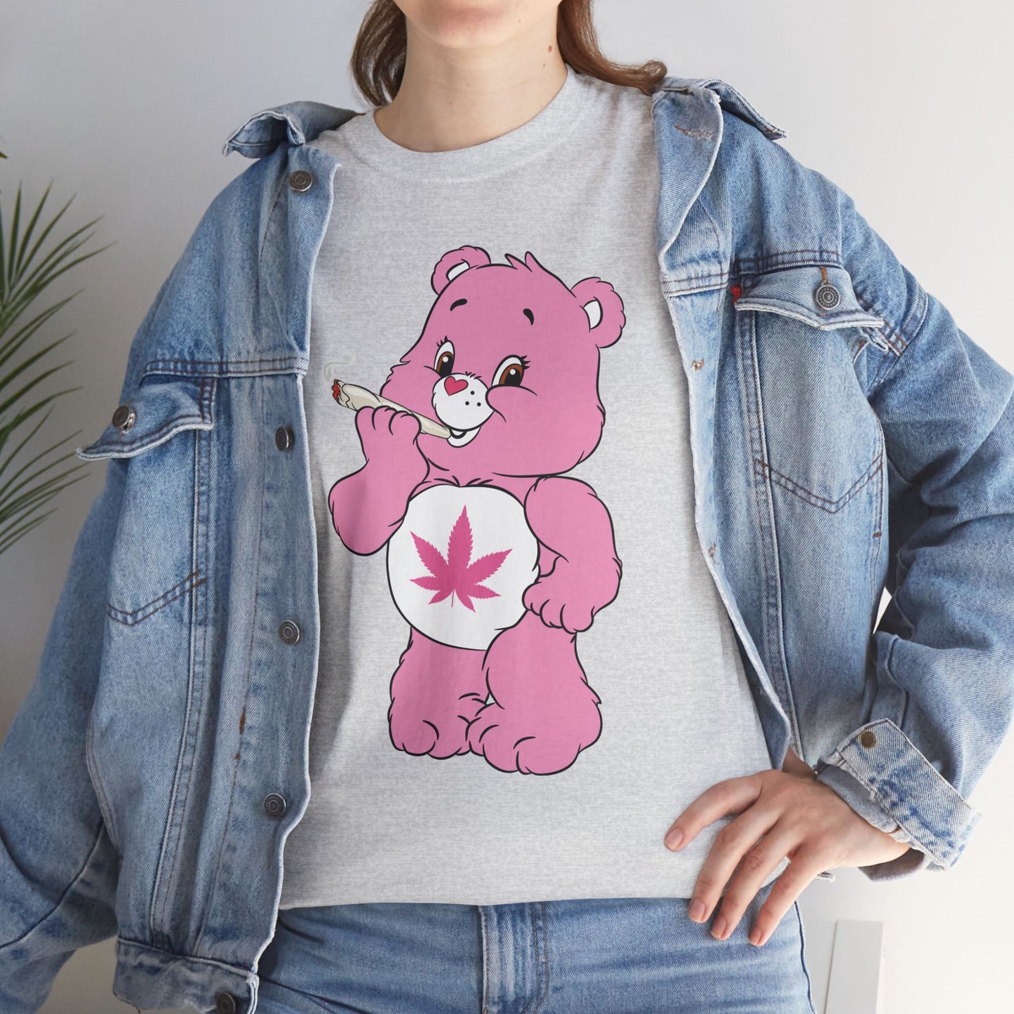 Pink 420 Bear T‑Shirt — Cute Stoner Graphic Tee
