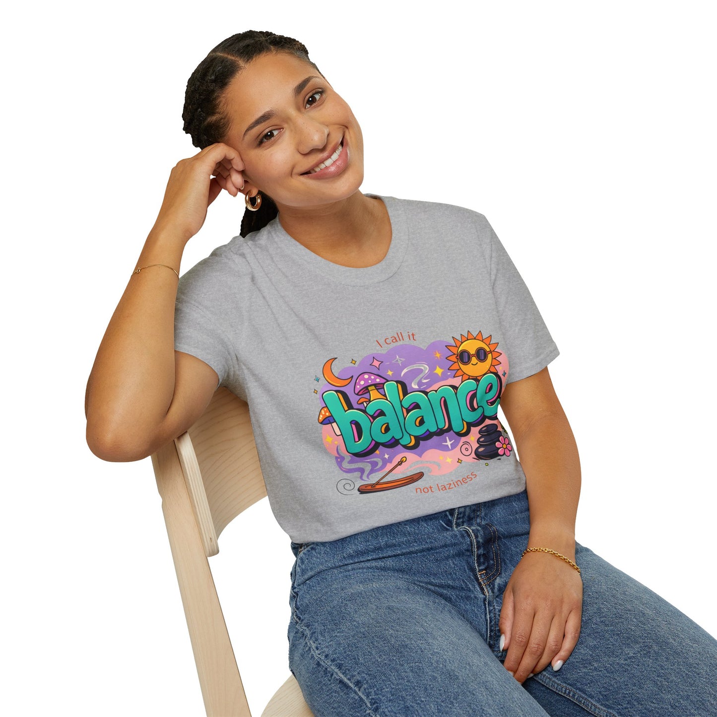 Balance Graphic T-Shirt — "It’s Self-Care Not Laziness" Relaxation Vibe