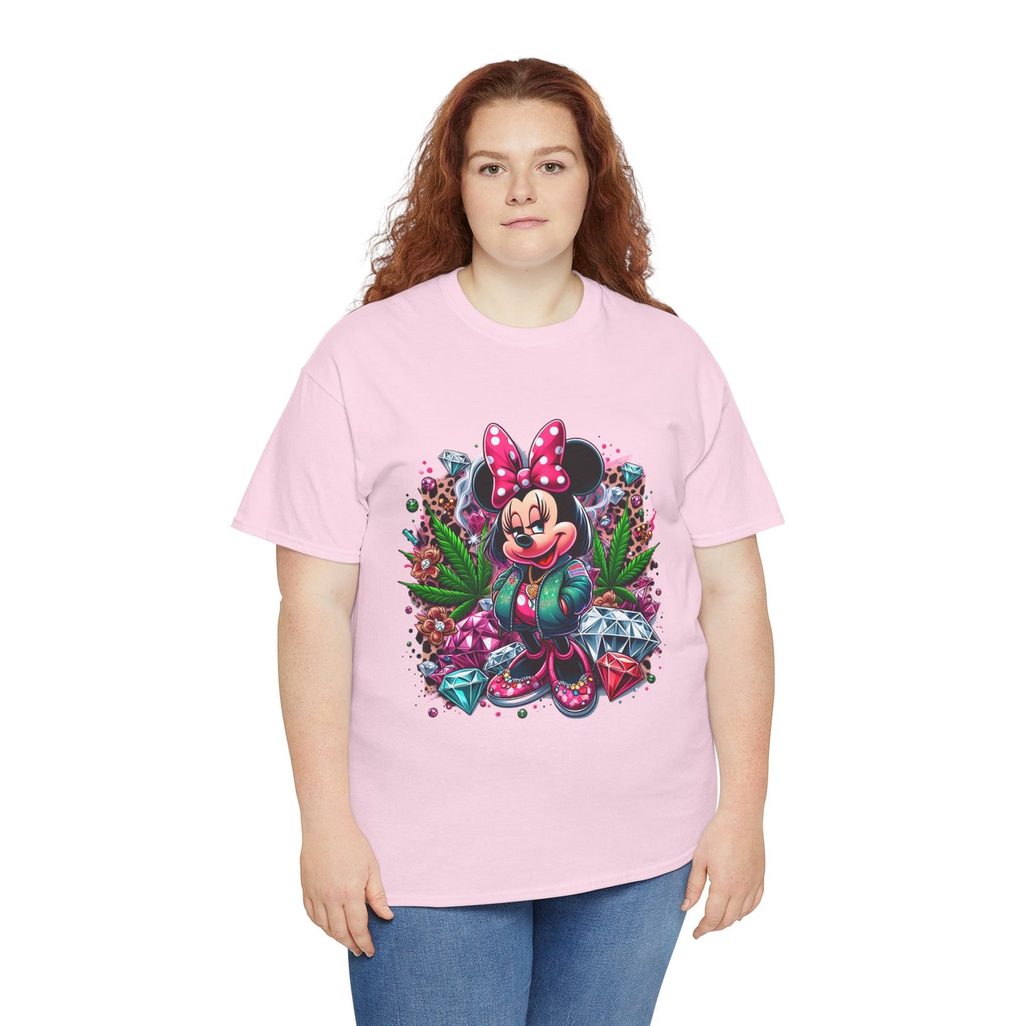 Minnie Mouse Floral Gem Tee — Cute Cartoon 420 Graphic T-Shirt