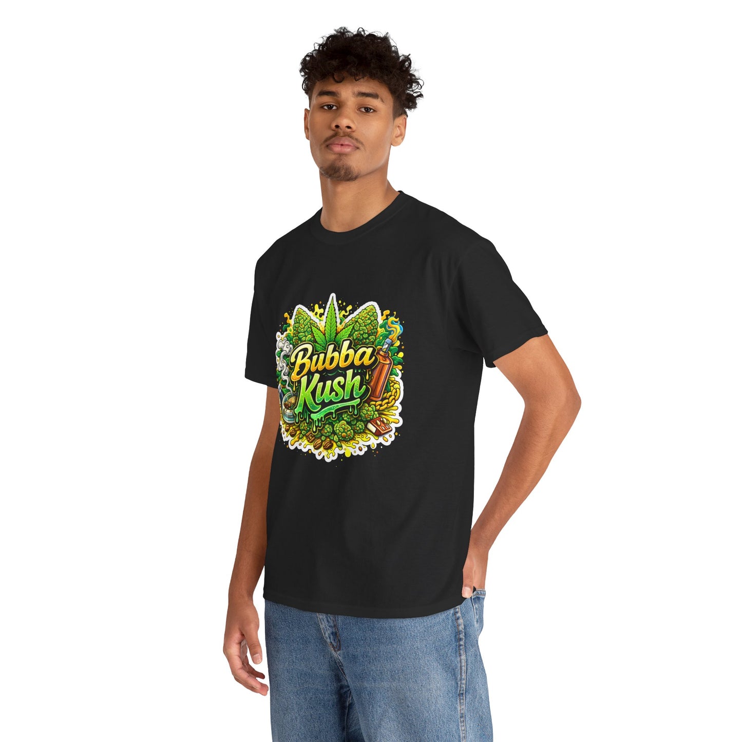 Bubba Kush Graphic Tee – Retro 420 Leaf Design