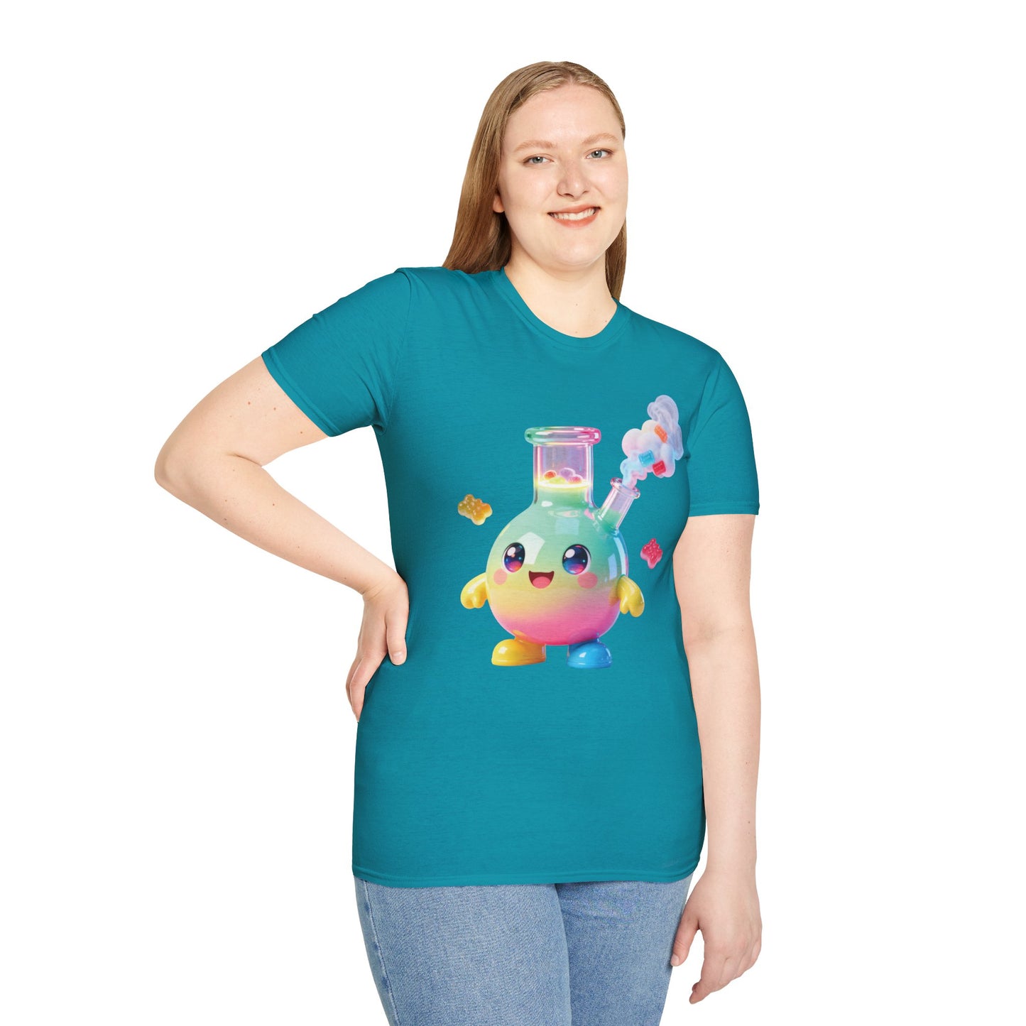 Kawaii Rainbow Bong Tee — Cute Colorful Character T-Shirt