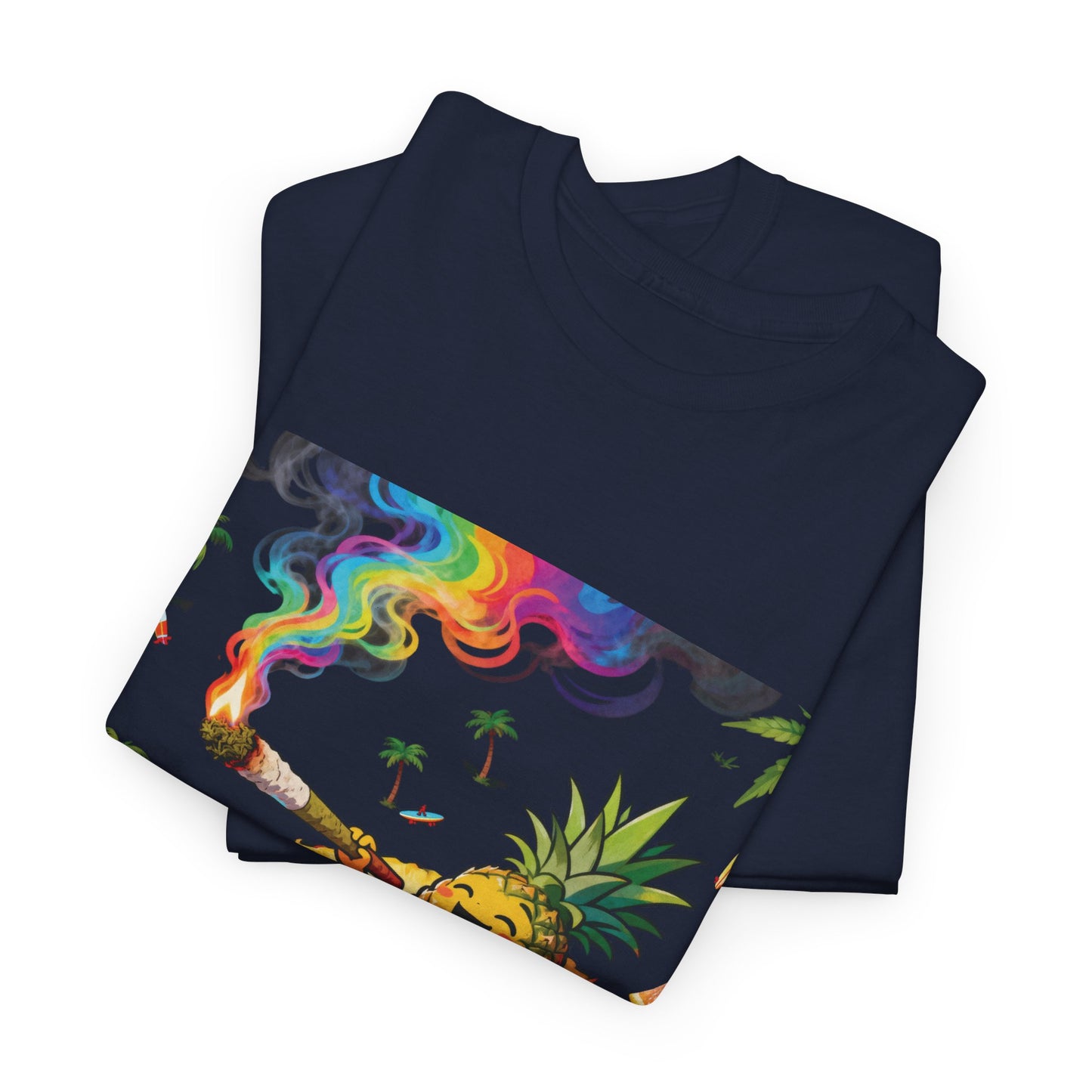 Pineapple Chill T‑Shirt — 'Good Vibes, High Times' Psychedelic Tropical Tee