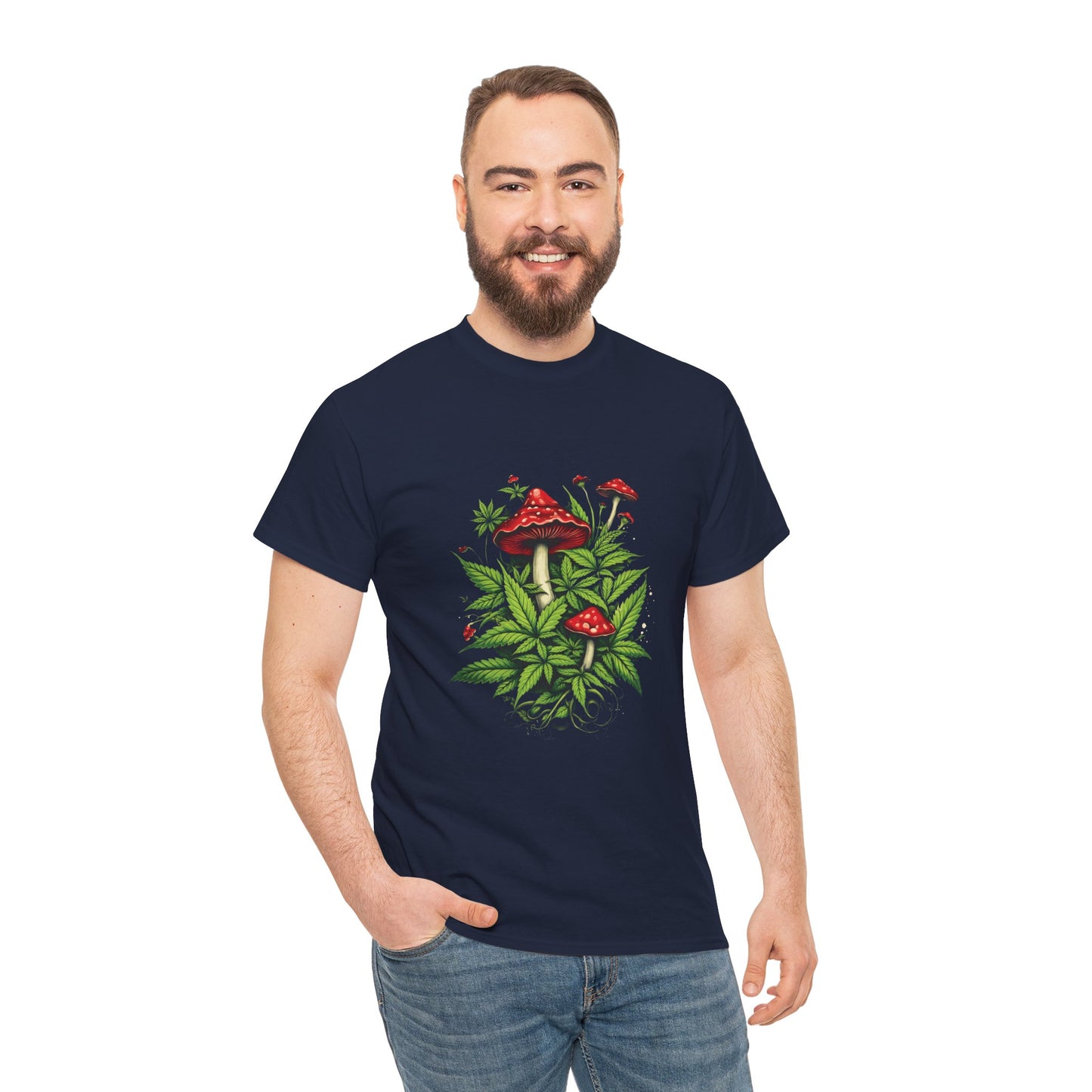 Mushroom Garden T-Shirt — Red Toadstool Botanical Tee