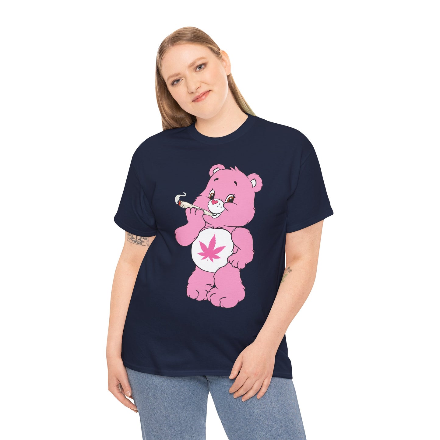Pink 420 Bear T‑Shirt — Cute Stoner Graphic Tee