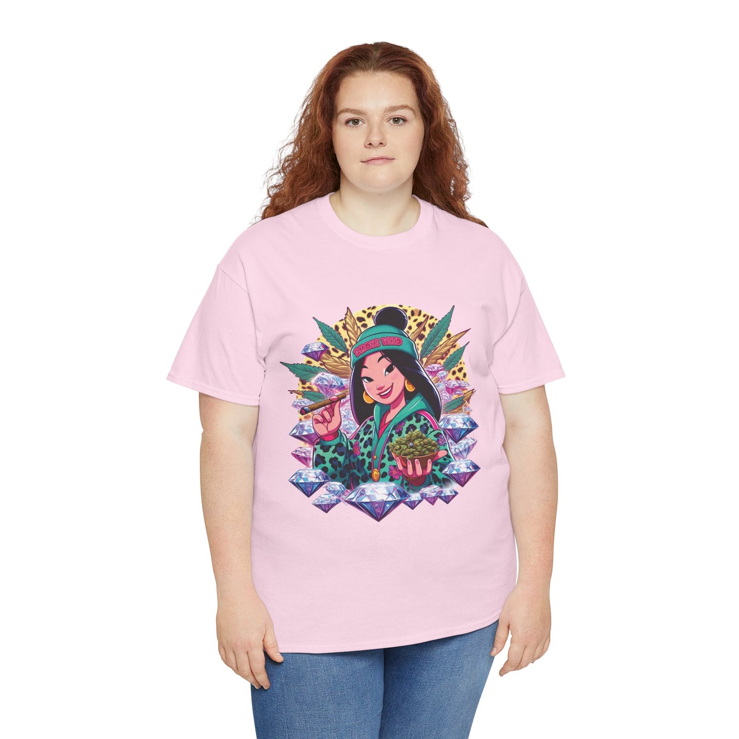 Mulan Floral Portrait T‑Shirt — Vibrant Asian Princess Illustration Tee