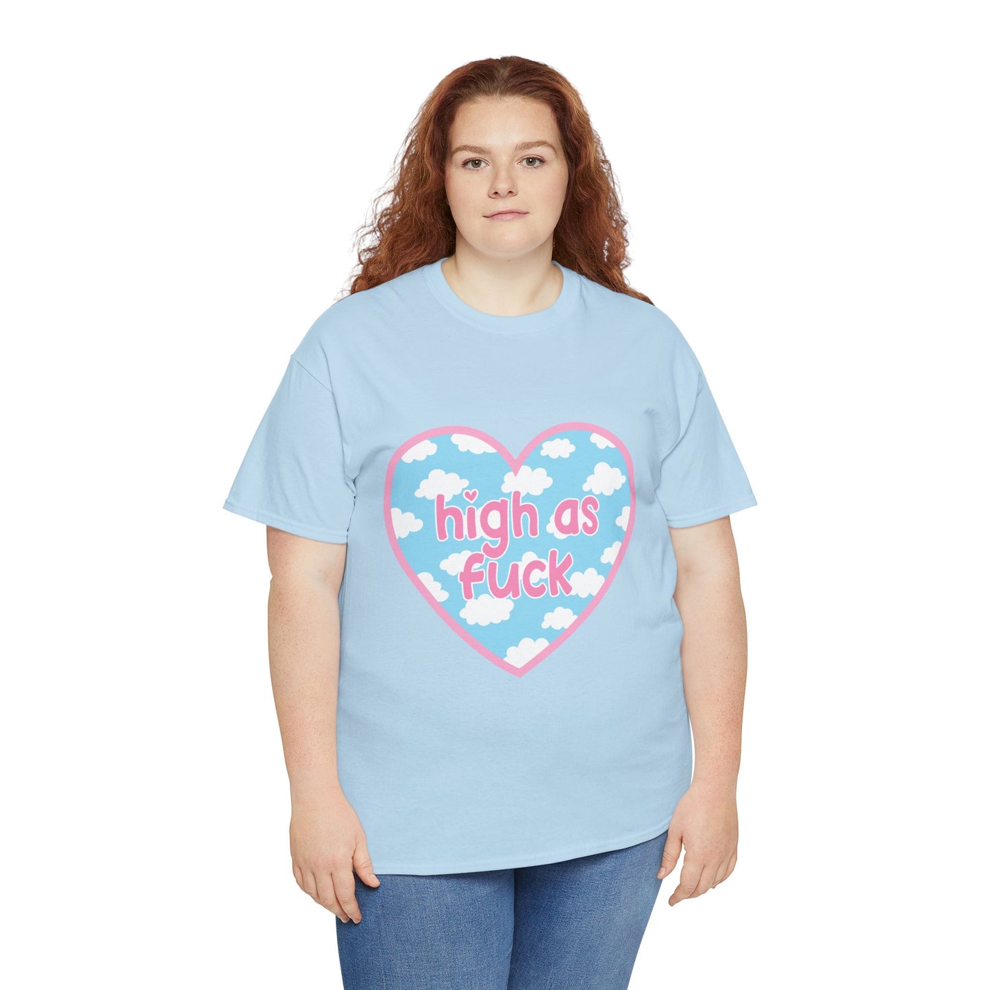 High as F*** Heart Tee — Cute Pastel Cloud Graphic T-Shirt
