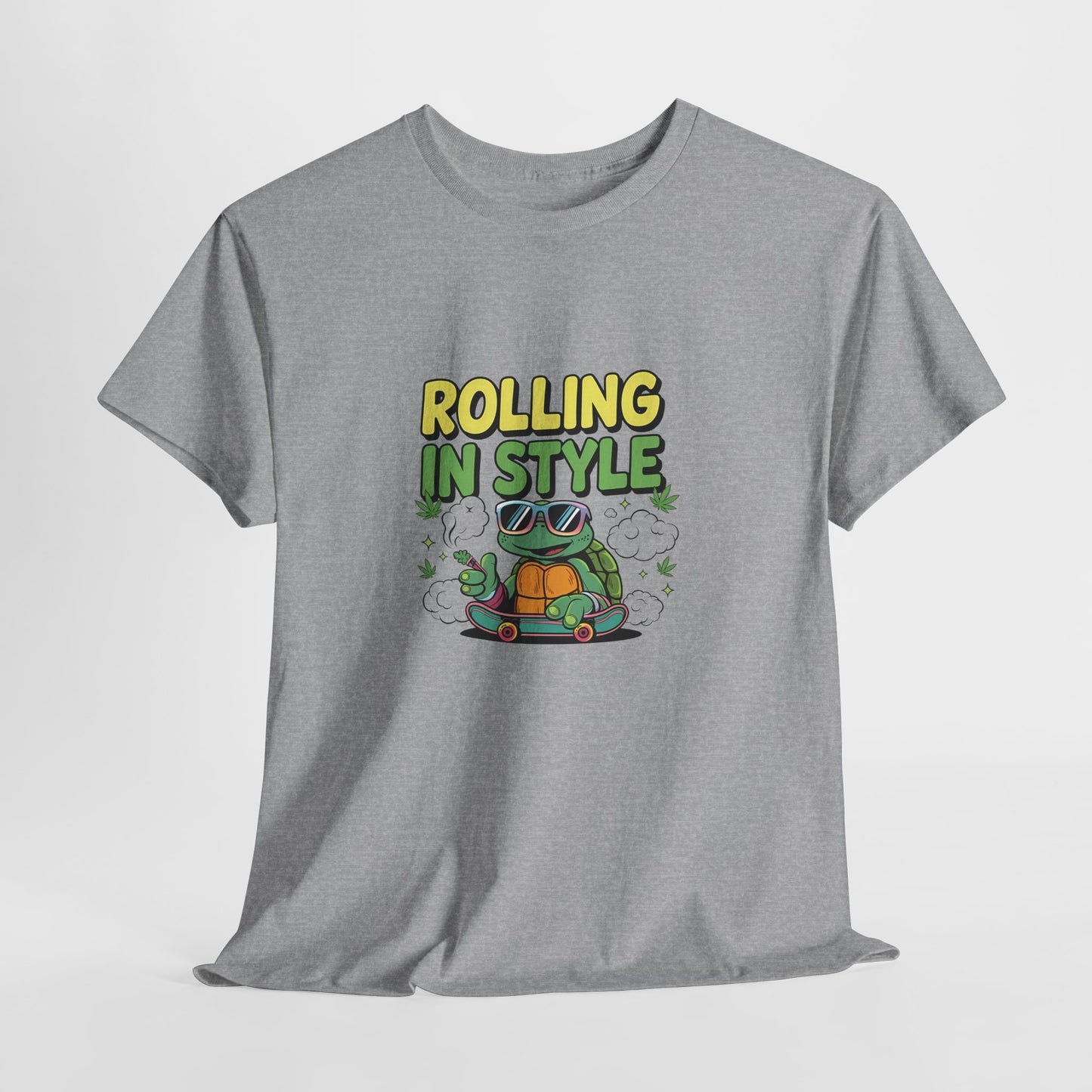 Rolling in Style Turtle T-Shirt — Cute Cartoon Turtle Graphic Tee