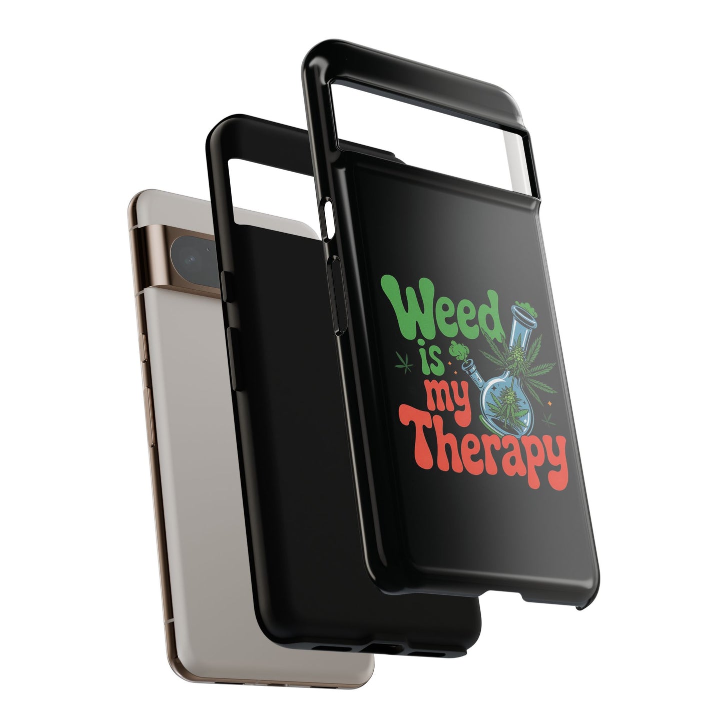 Phone Case — "Weed Is My Therapy" Retro Cannabis Design