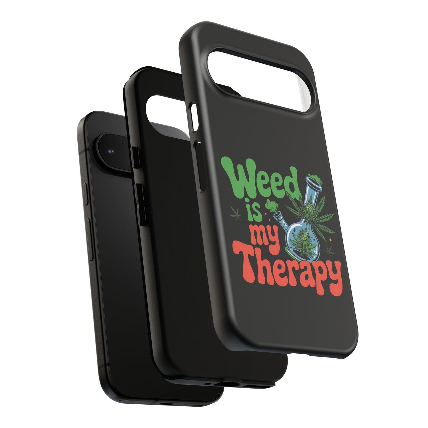 Phone Case — "Weed Is My Therapy" Retro Cannabis Design
