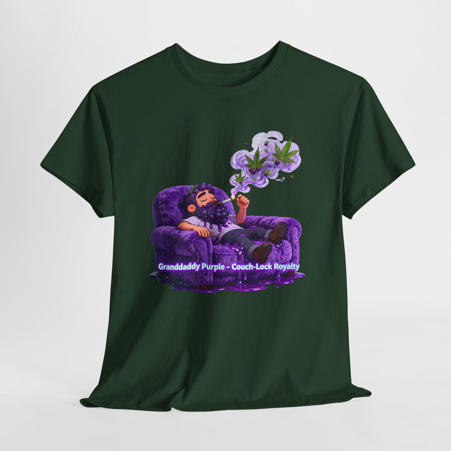 Couchlock Purple T‑Shirt — 'Couchlock Purple • Couch Back Slayin'' Relaxed Weed Vibe Tee