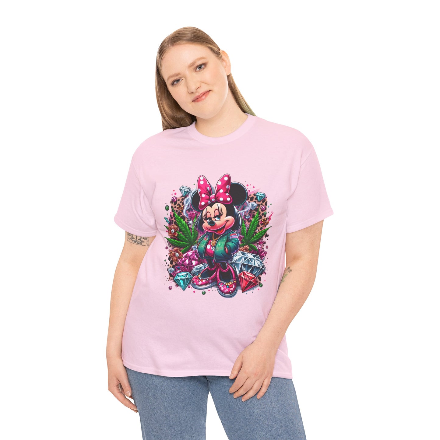 Minnie Mouse Floral Gem Tee — Cute Cartoon 420 Graphic T-Shirt