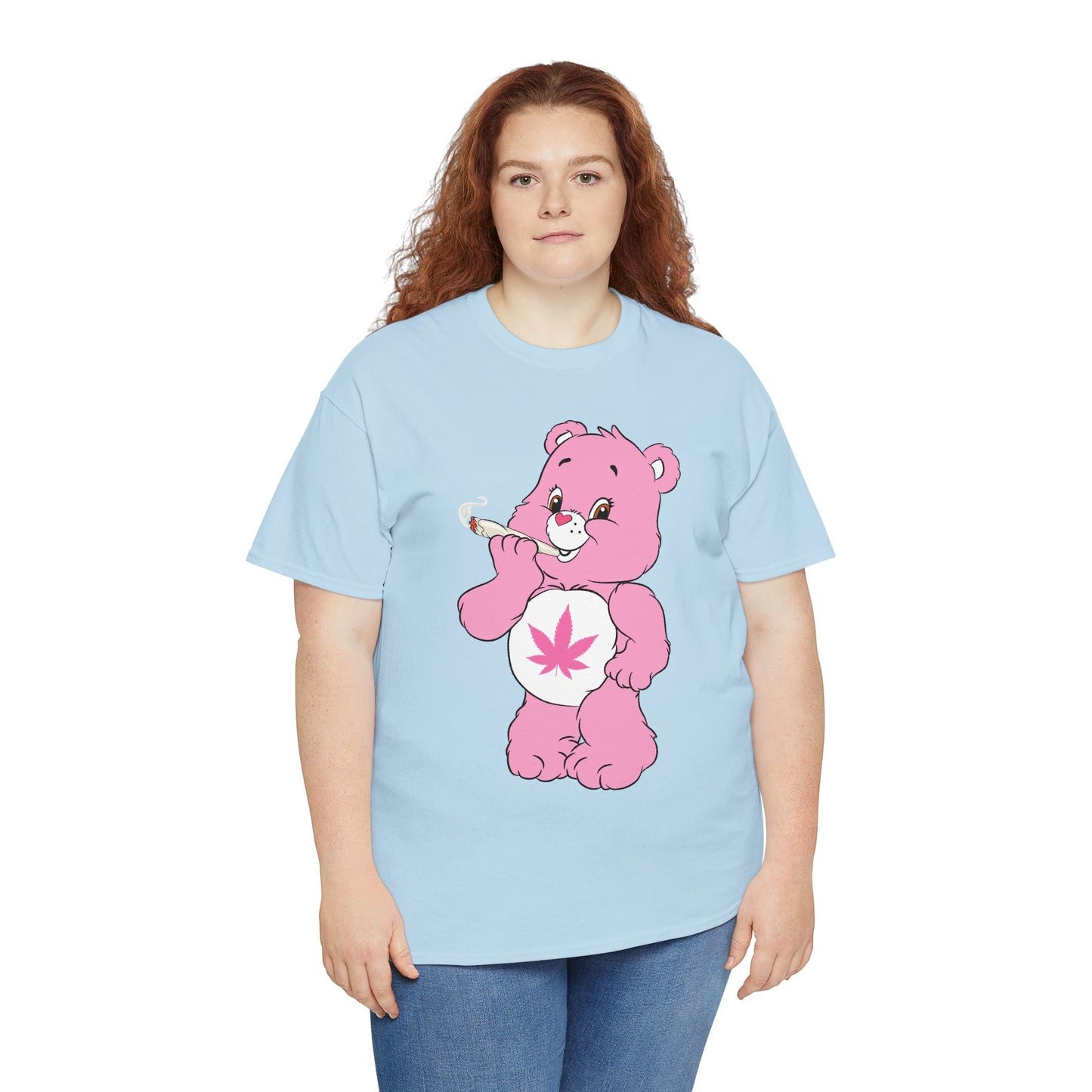 Pink 420 Bear T‑Shirt — Cute Stoner Graphic Tee