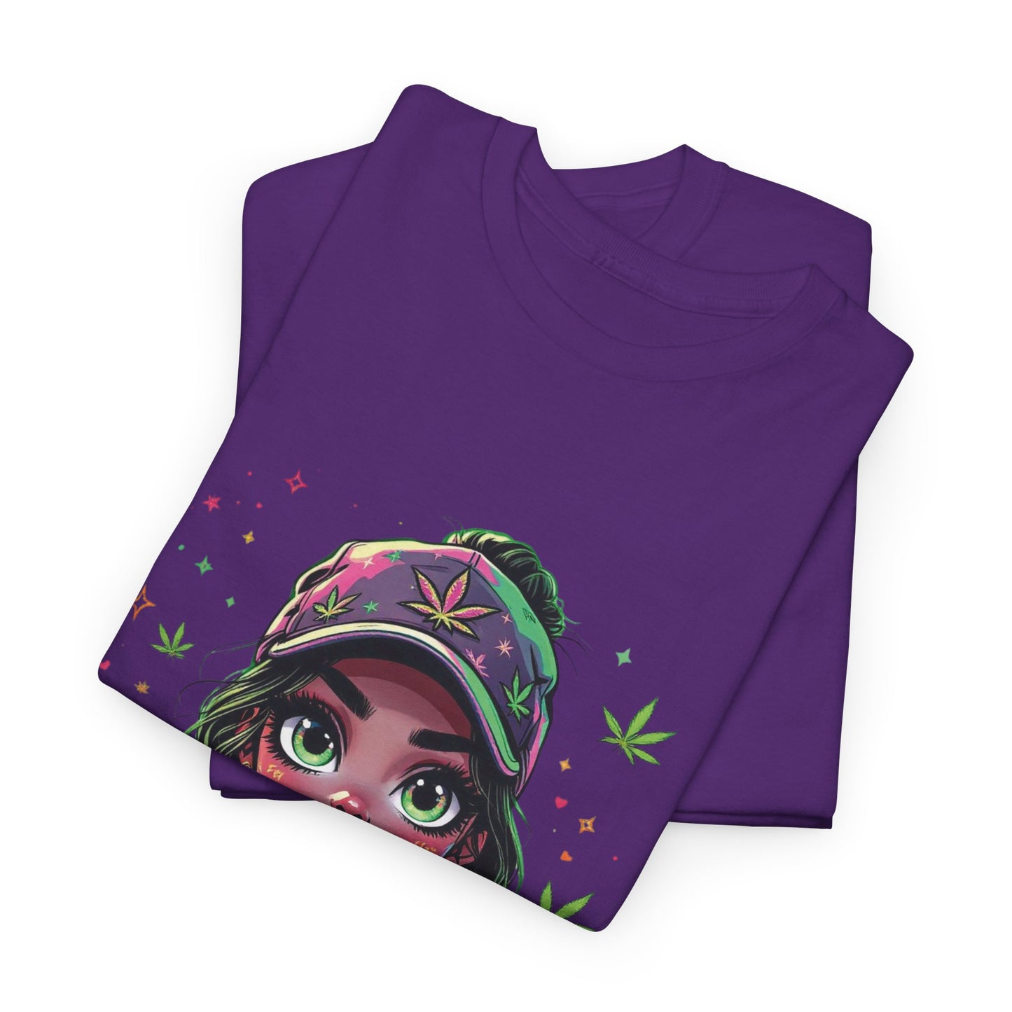 Weed Girl Graphic Tee — Cute Stoned Girl Illustration T-Shirt