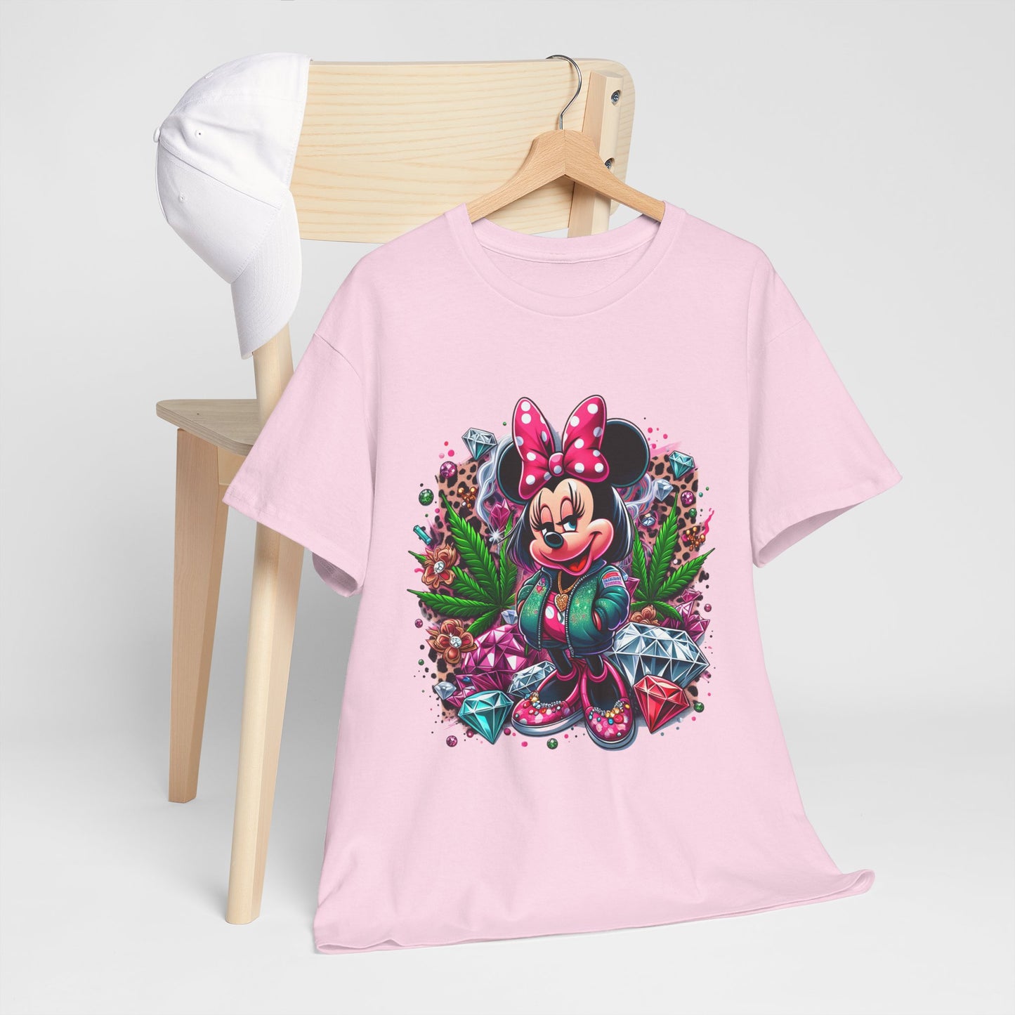 Minnie Mouse Floral Gem Tee — Cute Cartoon 420 Graphic T-Shirt
