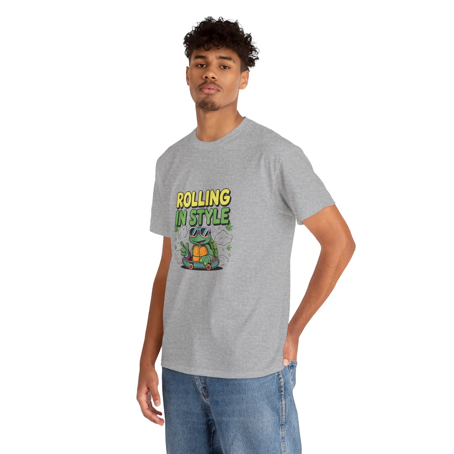 Rolling in Style Turtle T-Shirt — Cute Cartoon Turtle Graphic Tee