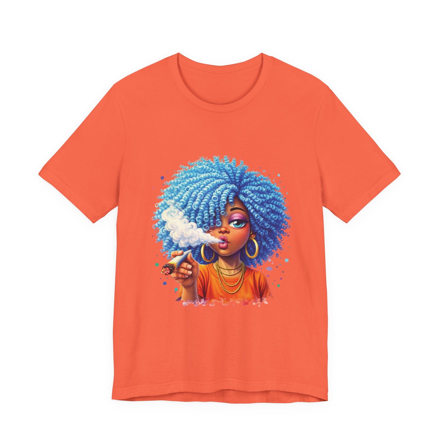 Afro Puff Vibes T-Shirt — Cool Blue Hair Graphic Tee