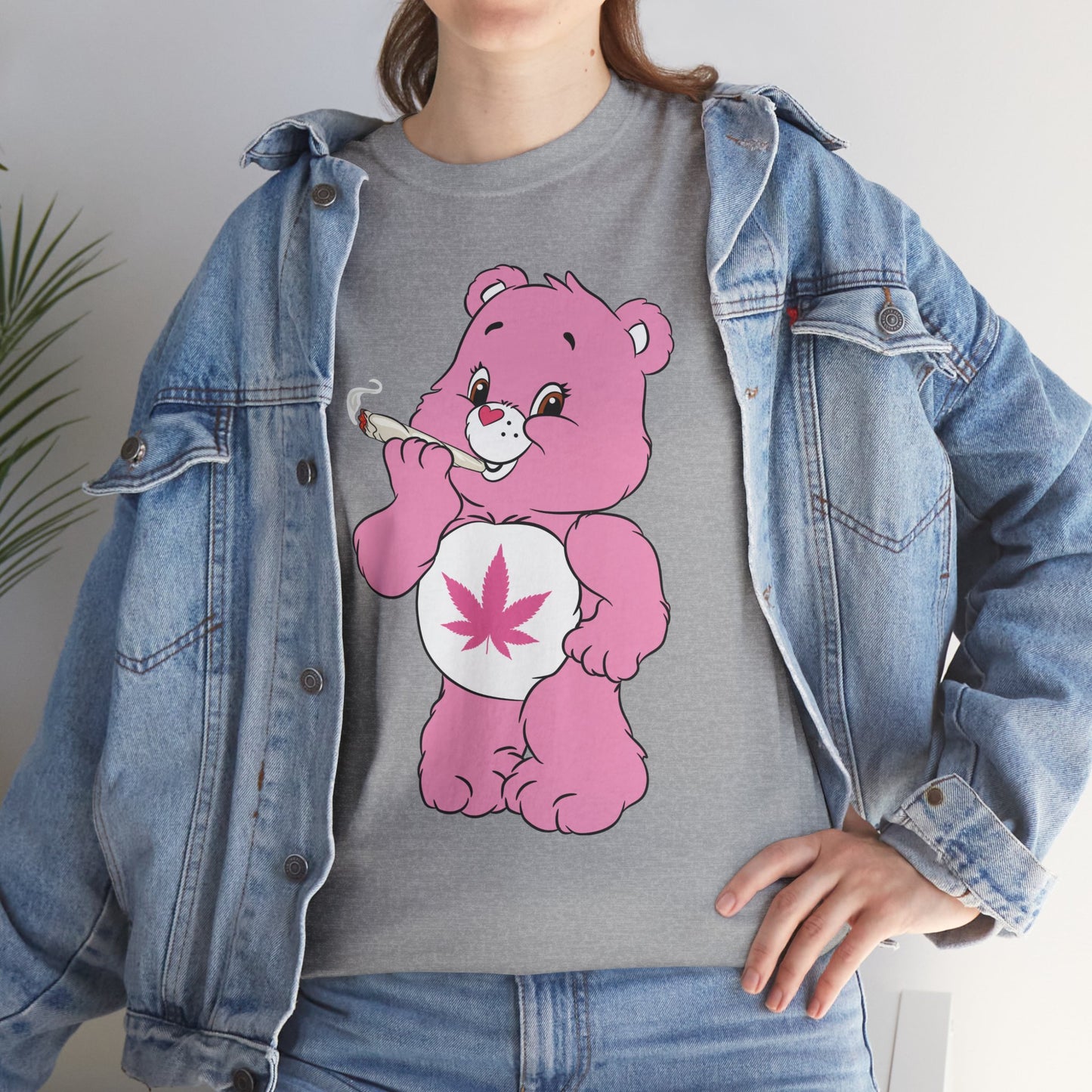 Pink 420 Bear T‑Shirt — Cute Stoner Graphic Tee
