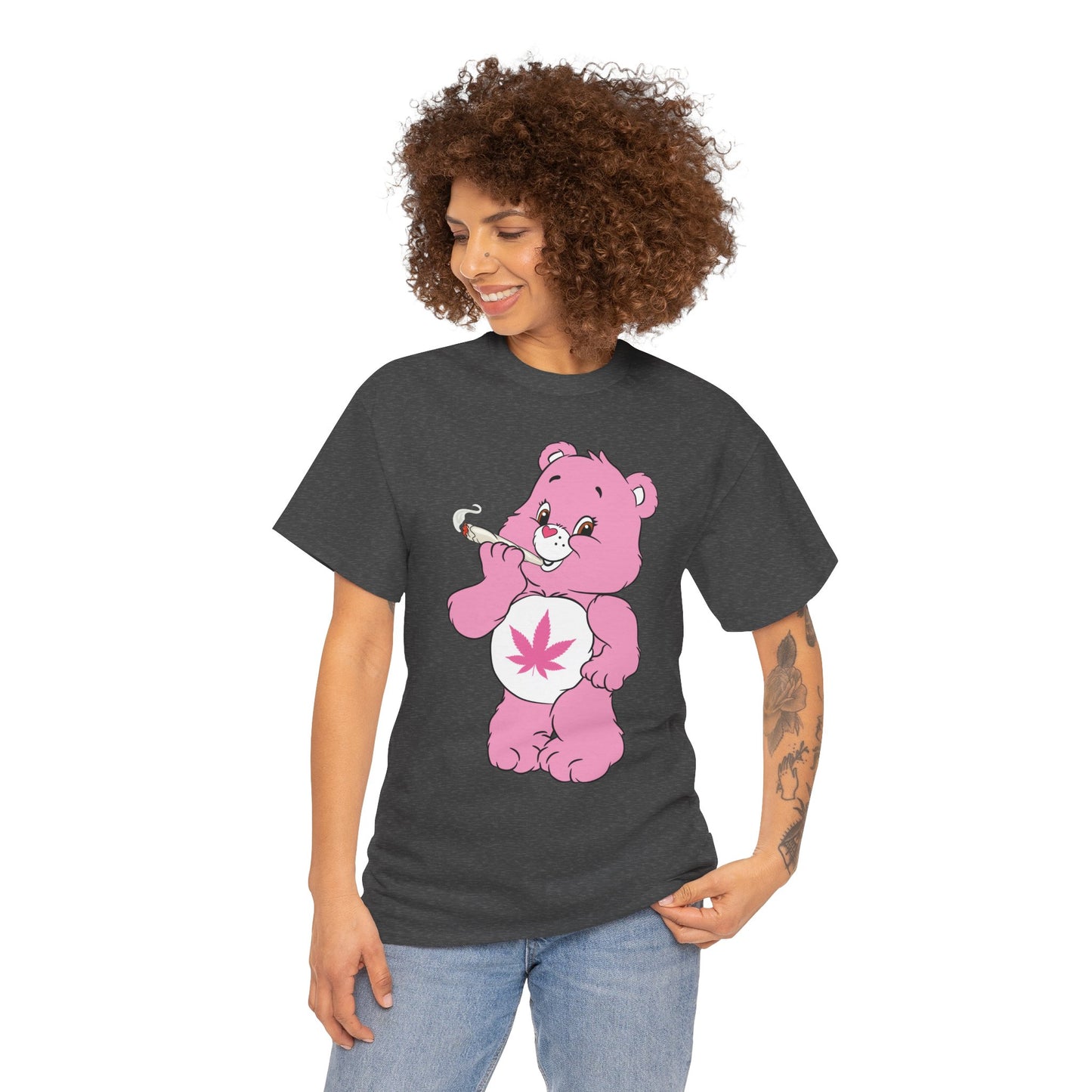 Pink 420 Bear T‑Shirt — Cute Stoner Graphic Tee