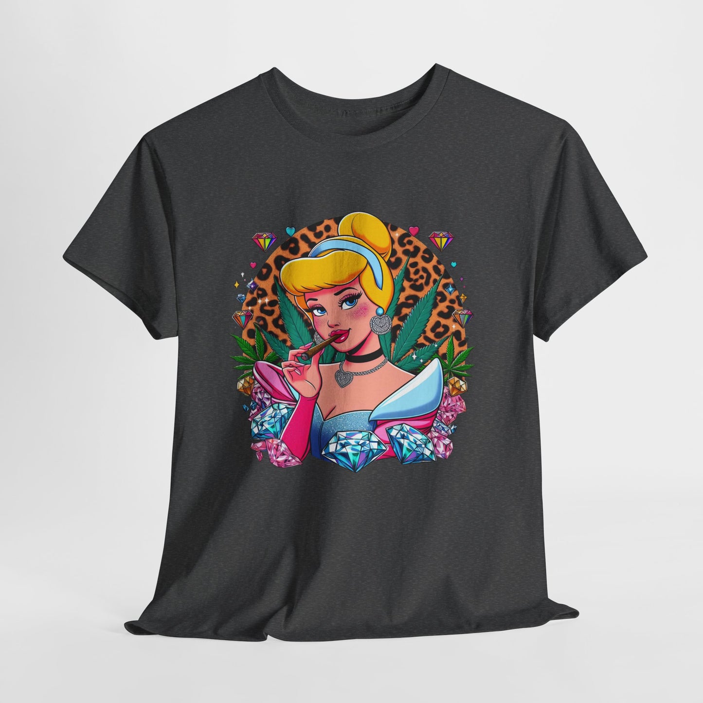 Cinderella Retro Pinup Tee — "Look Like Barbie, Smoke Like Marley" Graphic T‑Shirt