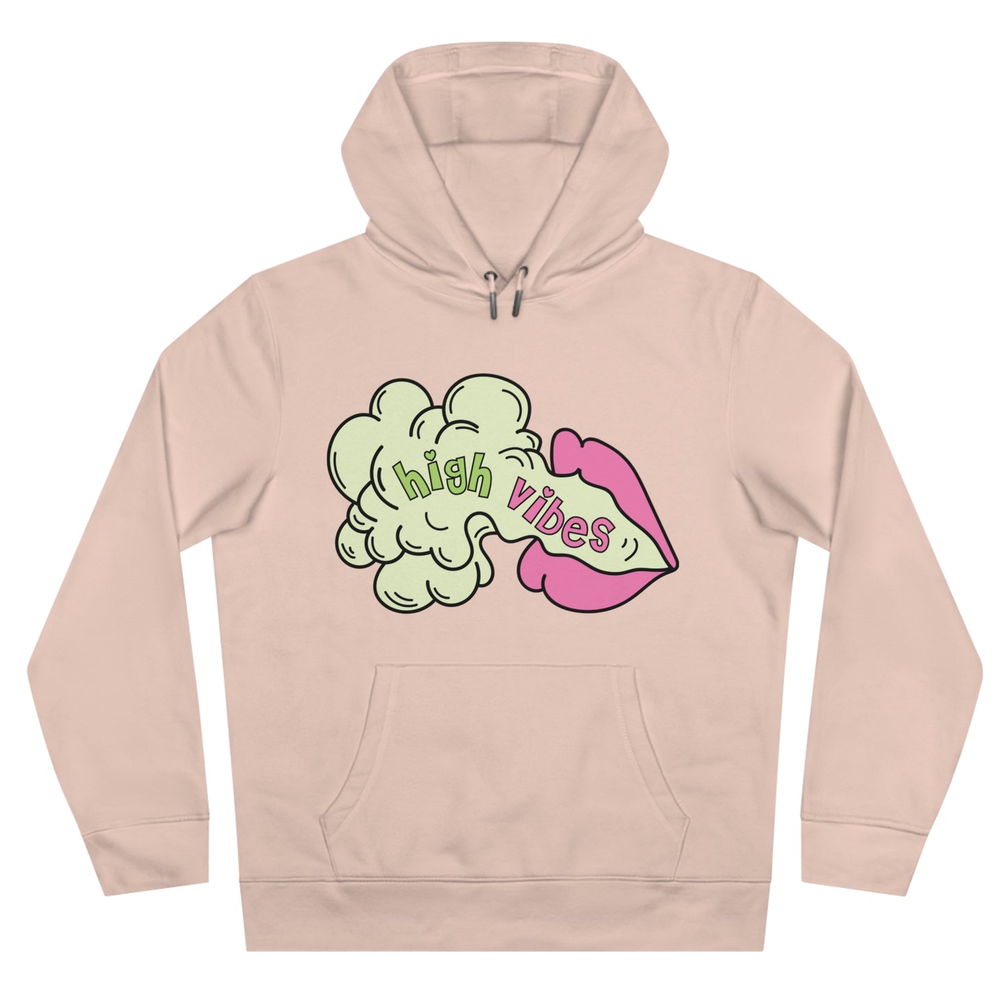 High Vibes Pot Princess Hoodie – Cute Pink Heart 420 Graphic Hooded Sweatshirt