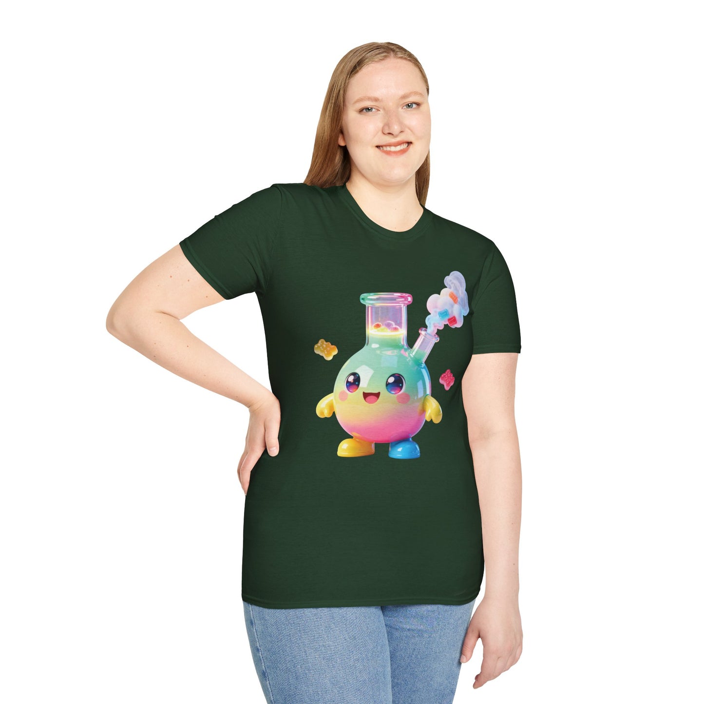 Kawaii Rainbow Bong Tee — Cute Colorful Character T-Shirt