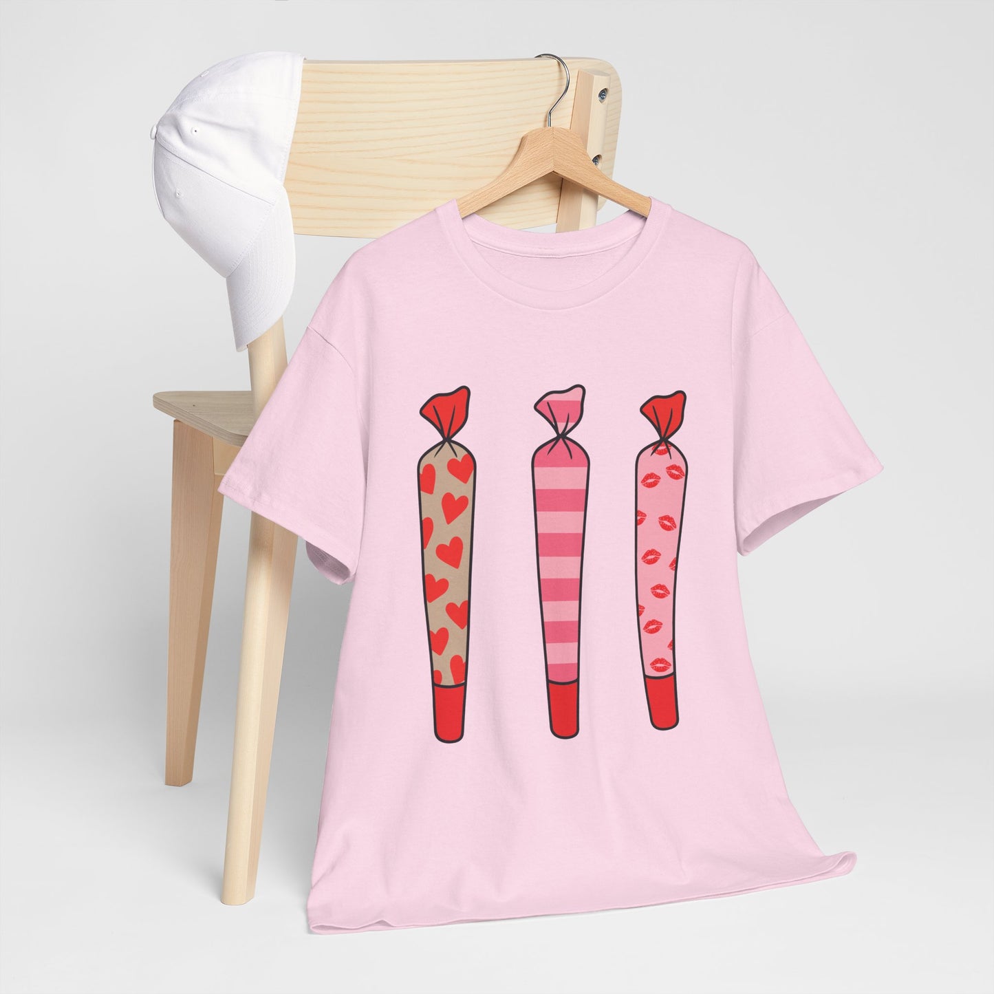 Valentine Joints Tee — Cute Pink Heart Joint Graphic T-Shirt