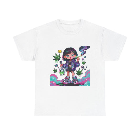 Graphic Tee — Cute Grunge Girl with 420 Art (Kawaii Stoner Aesthetic)