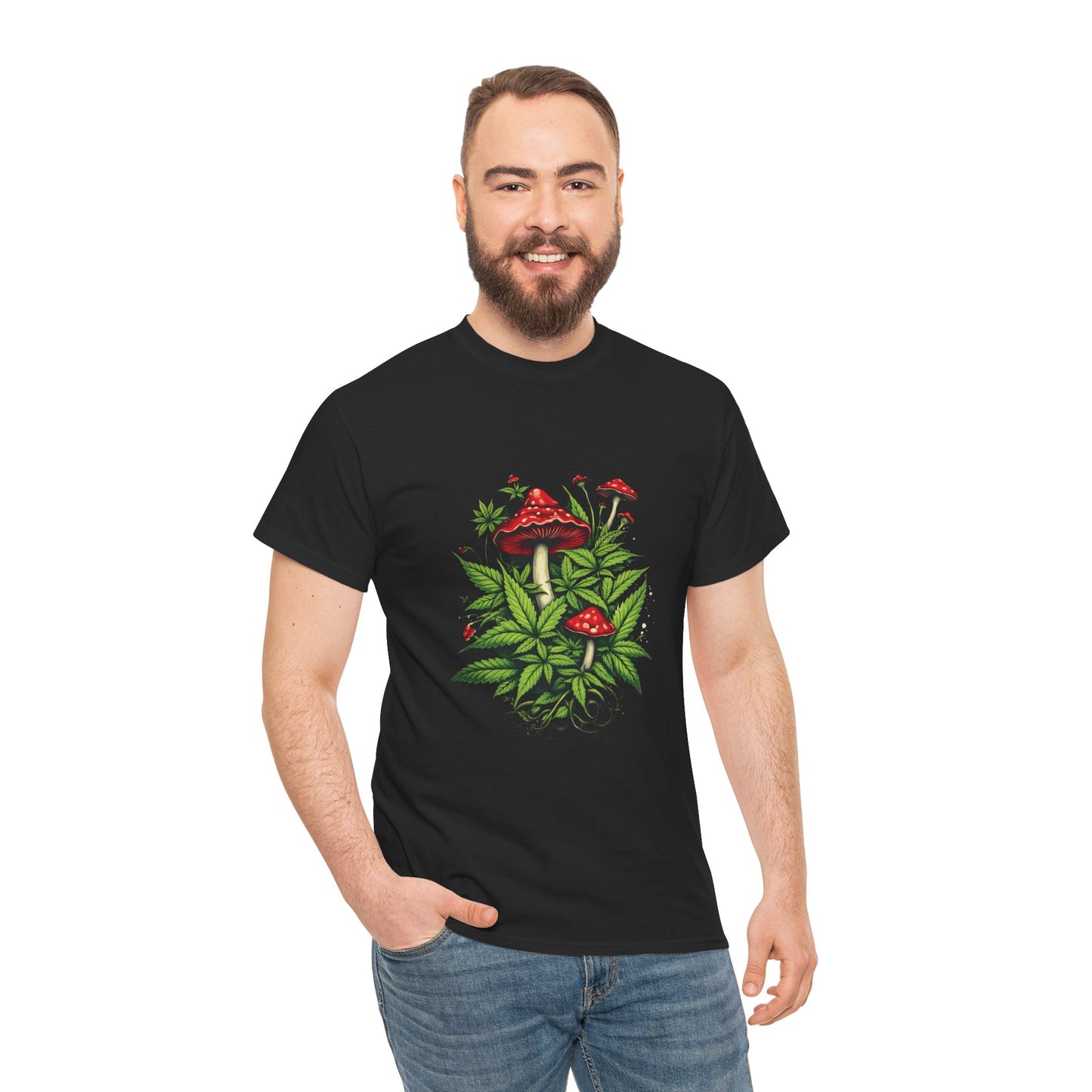 Mushroom Garden T-Shirt — Red Toadstool Botanical Tee