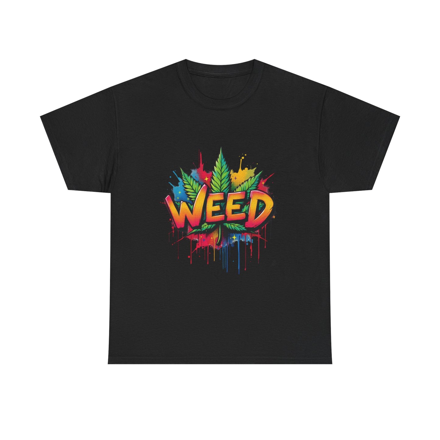 Weed Graffiti T-Shirt — Colorful 420 Leaf Street Art Tee