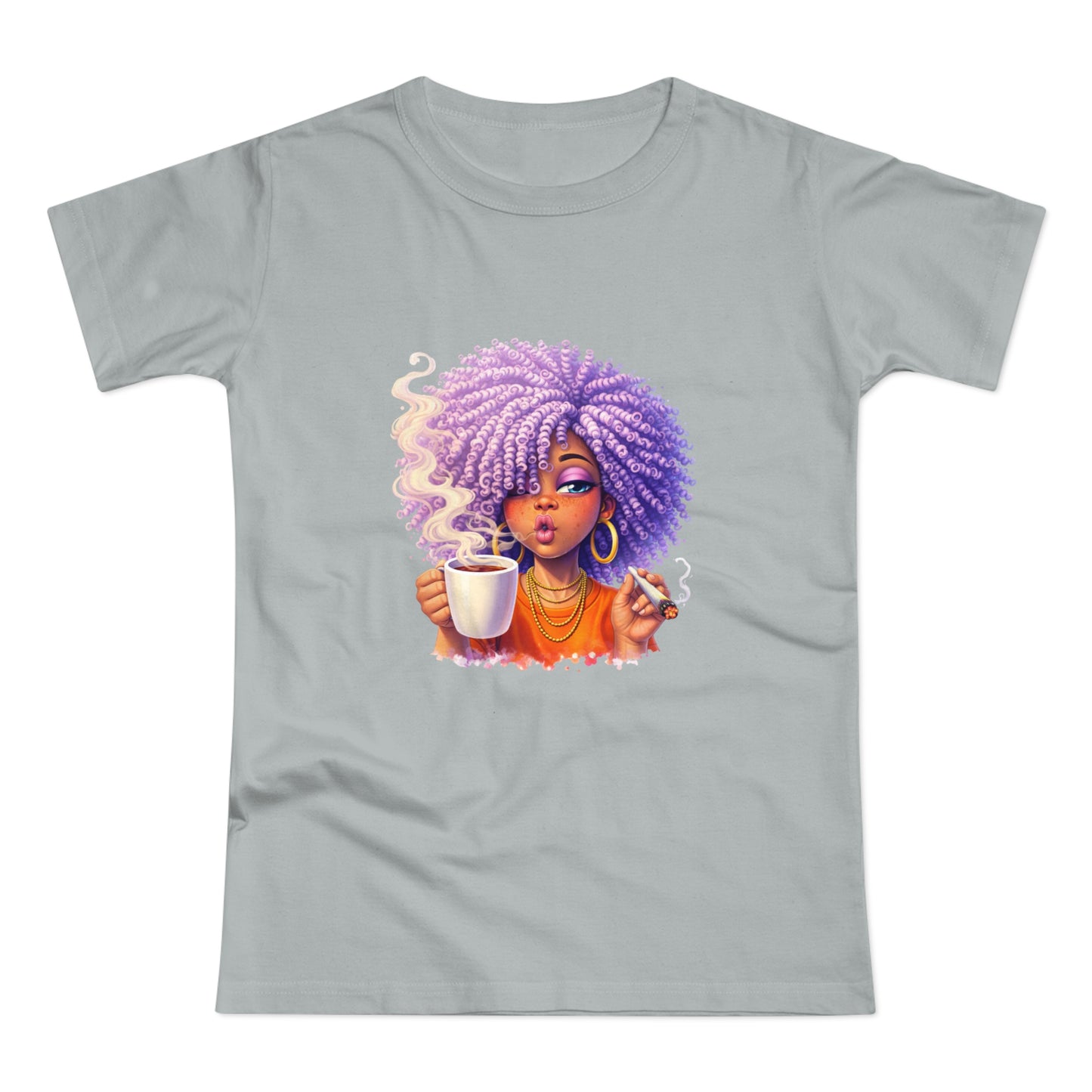 Women's T-Shirt — Afro Puff Coffee Girl Graphic Tee