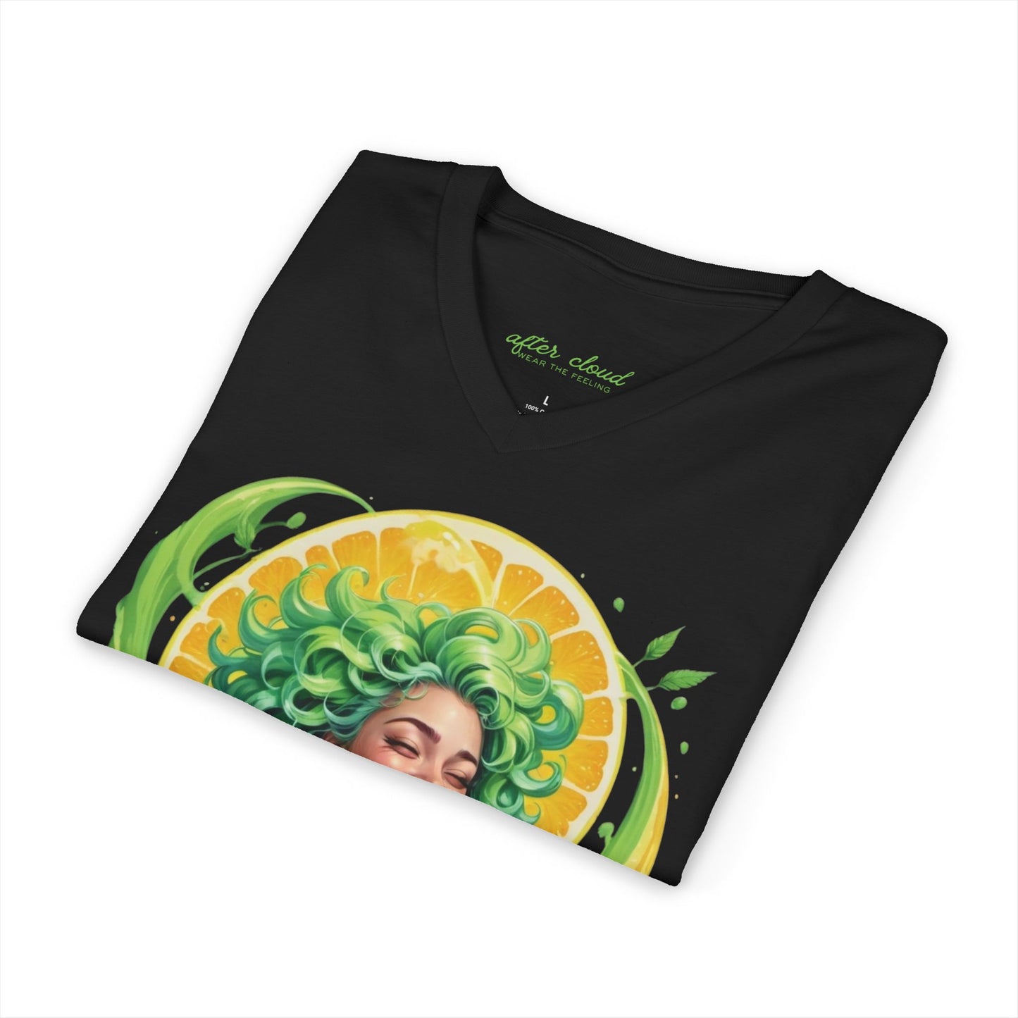 Girl Gone Herbal V‑Neck Tee — Green Leaf Graphic Tee for Women, St. Patrick’s & 4/20 Celebration