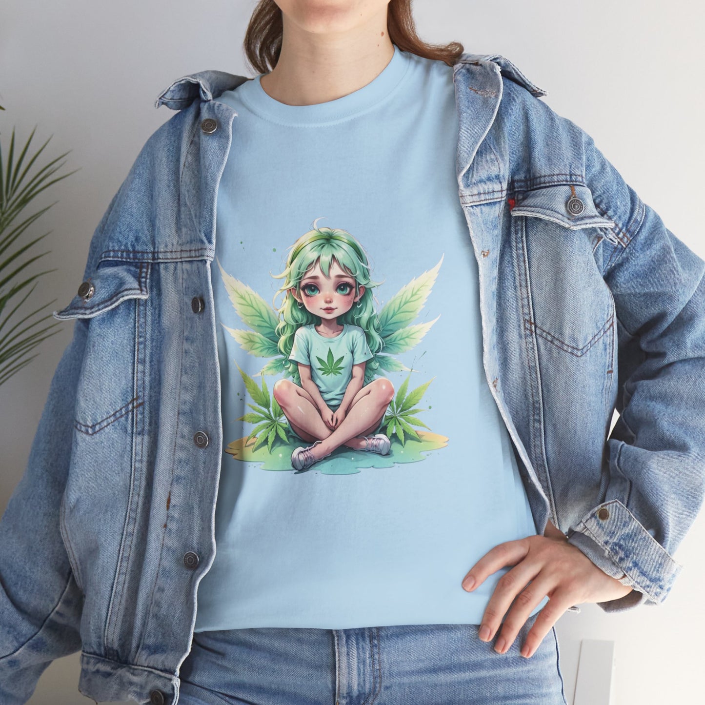 Fairy 420 Girl Graphic Tee — Cute Green Forest Sprite T‑Shirt