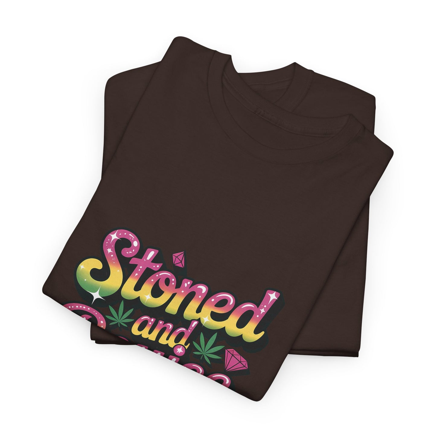 T-Shirt — "Stoned and Boujee" Colorful Retro Graphic Tee
